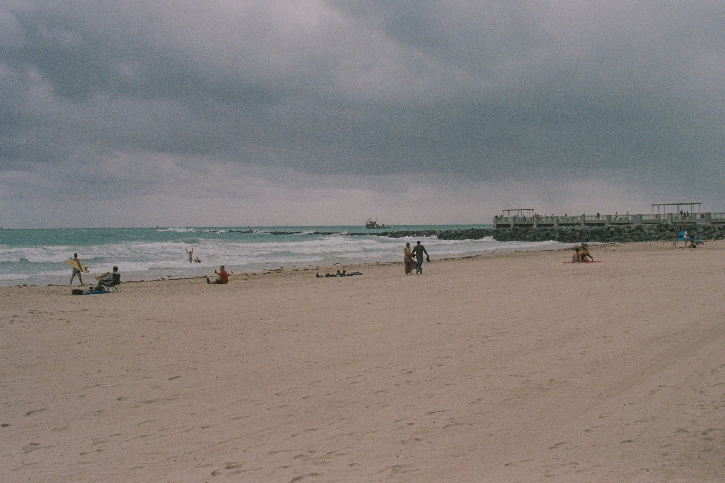 a stormy beach day in miami