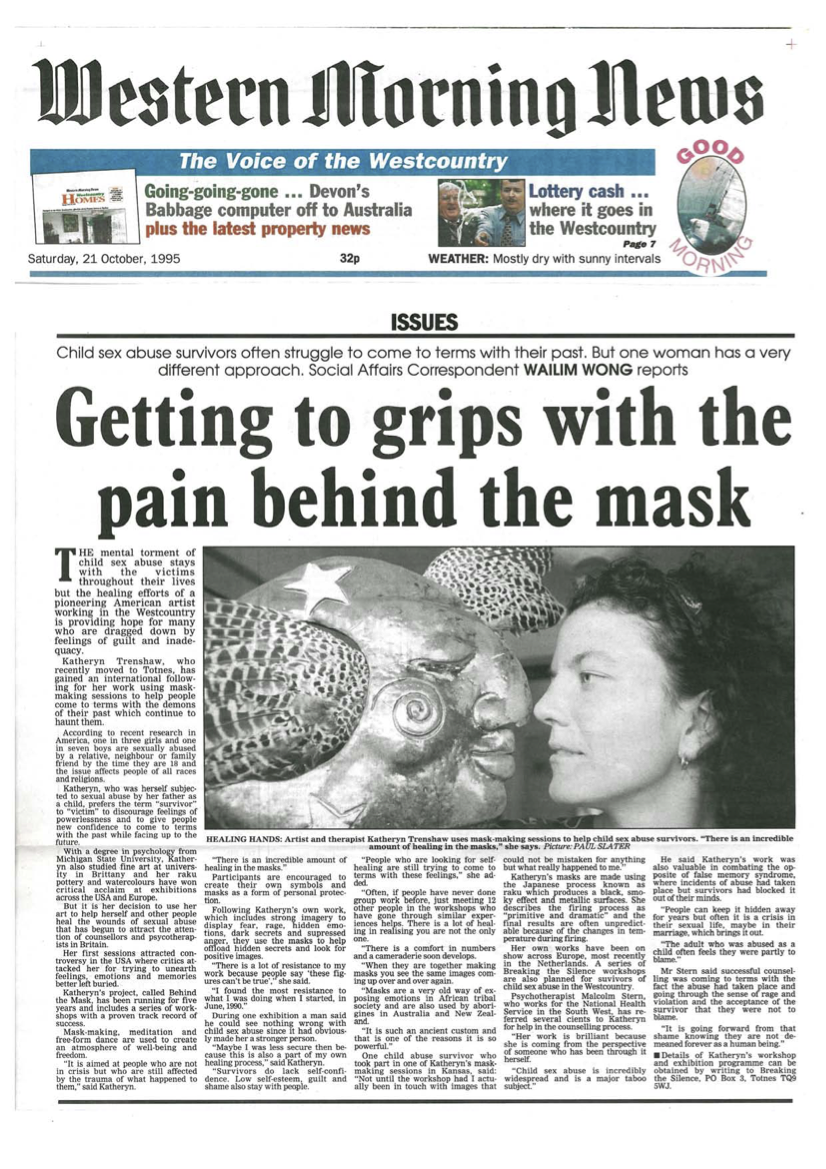 Western Morning News - Getting too grips with the pain behind the mask