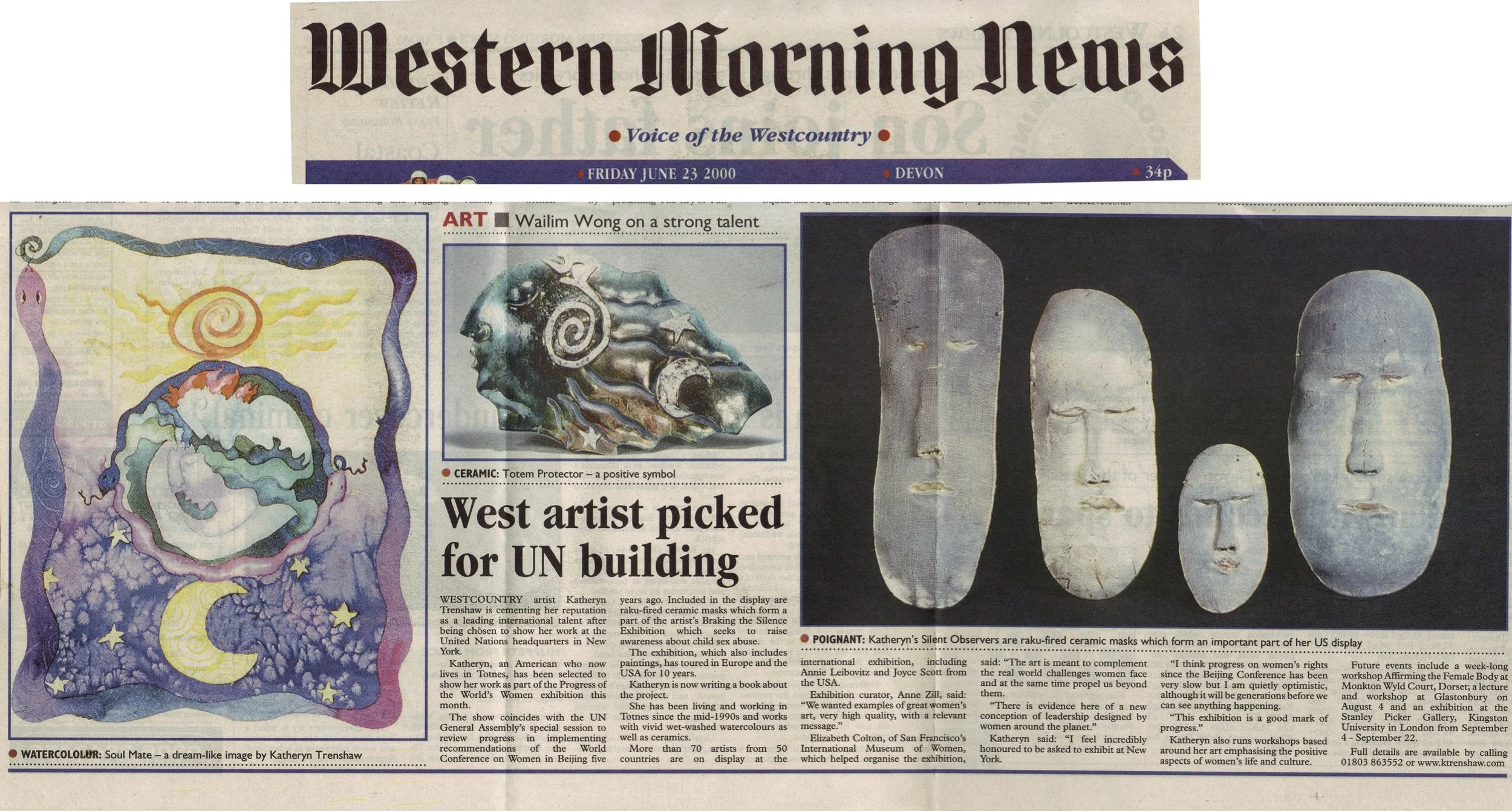 Western morning News - West artist picked for UN building