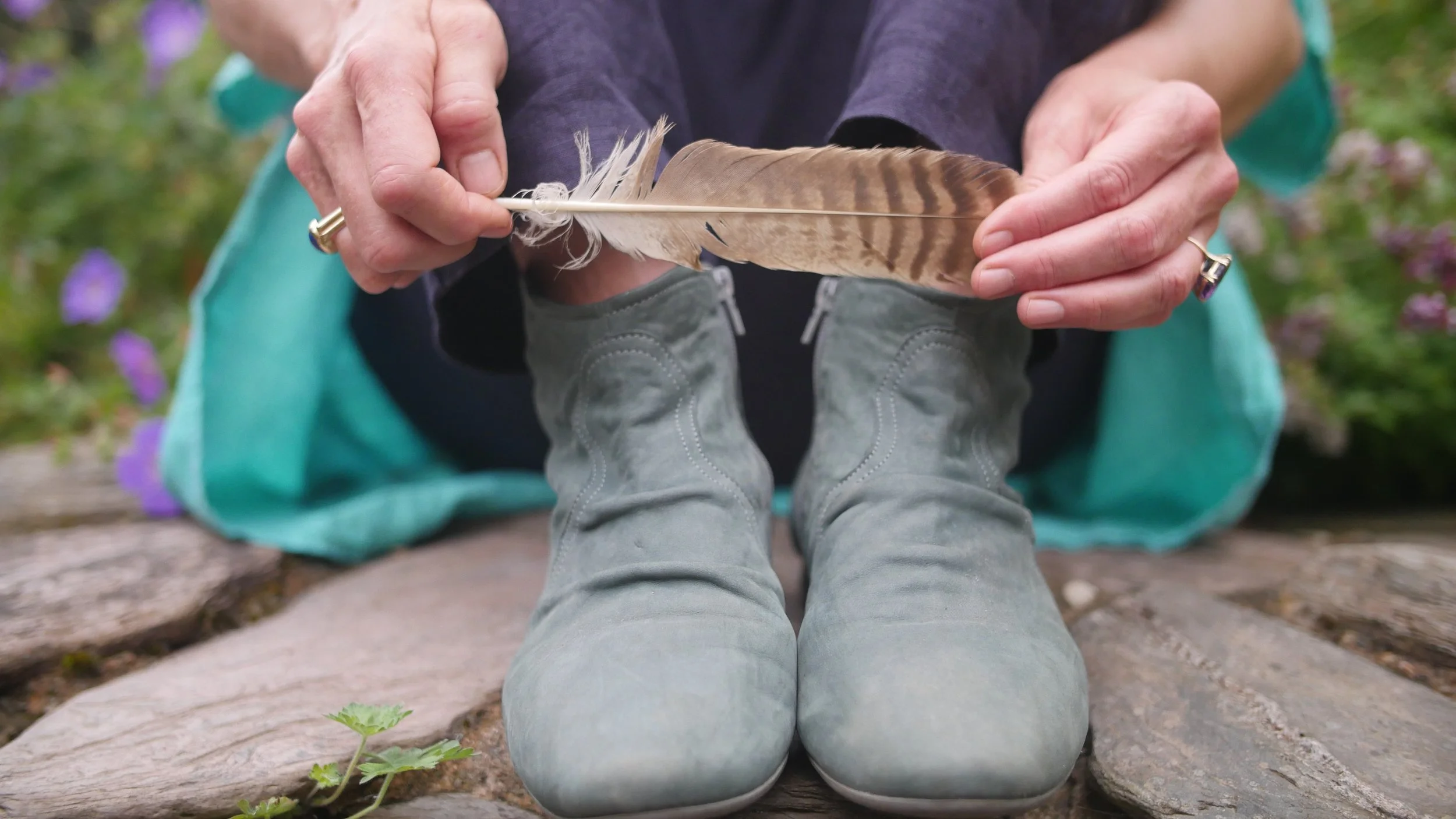  Owl feather birthing new creative beginnings in Devon 