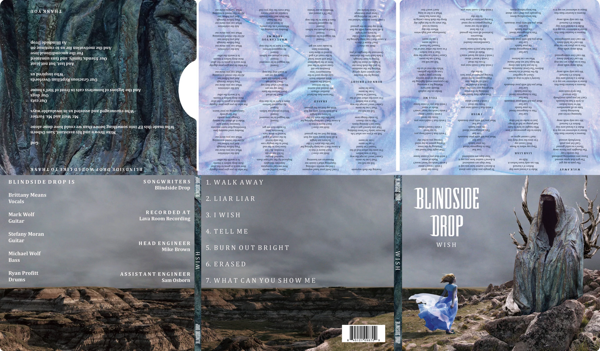   Blindside Drop WISH Album Art Flattened  (2016)  Layout in InDesign, Composite Image using multiple stock photos and Photoshop 