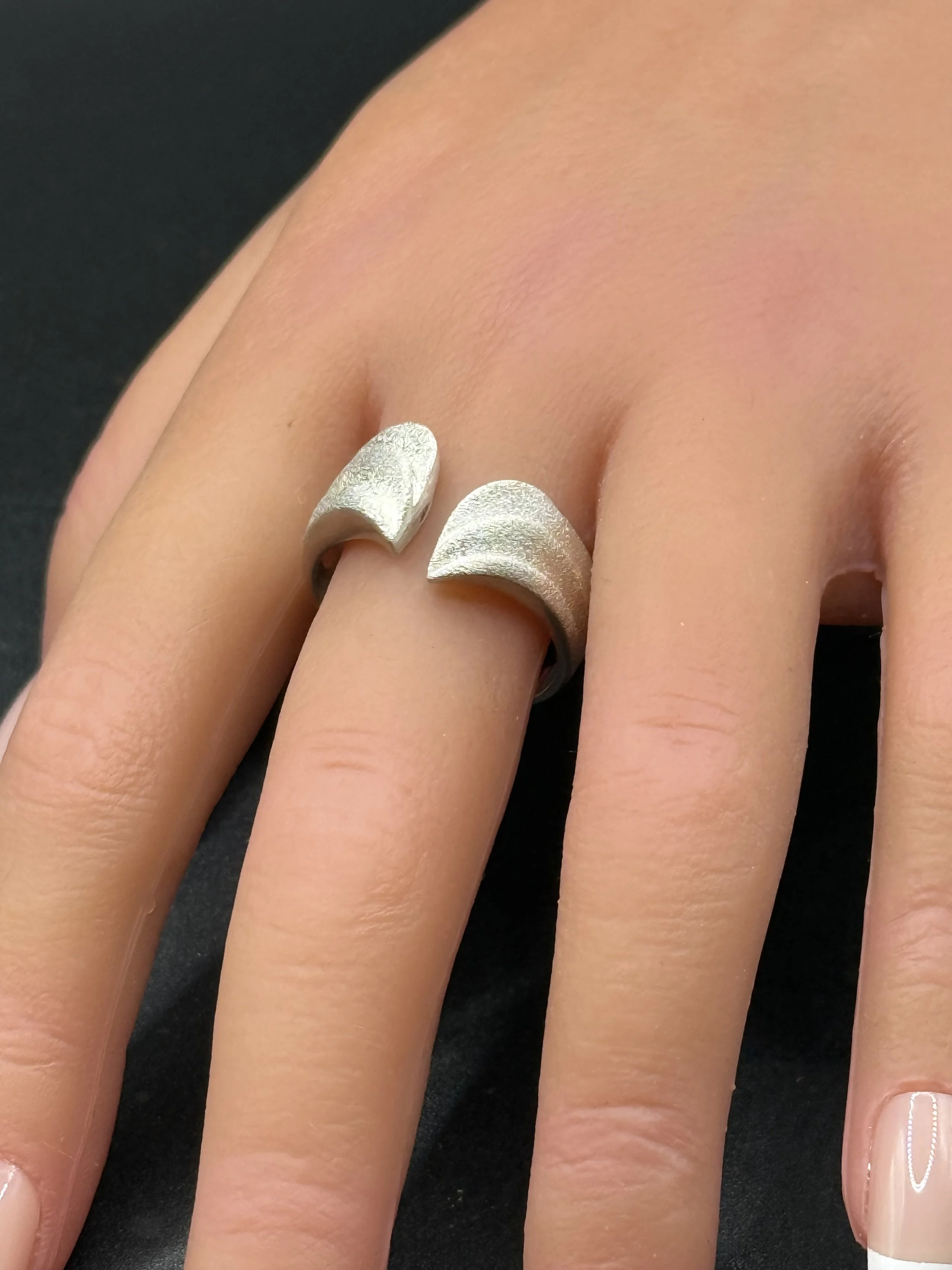 Ethereal Argentium Silver Angel Wings Ring