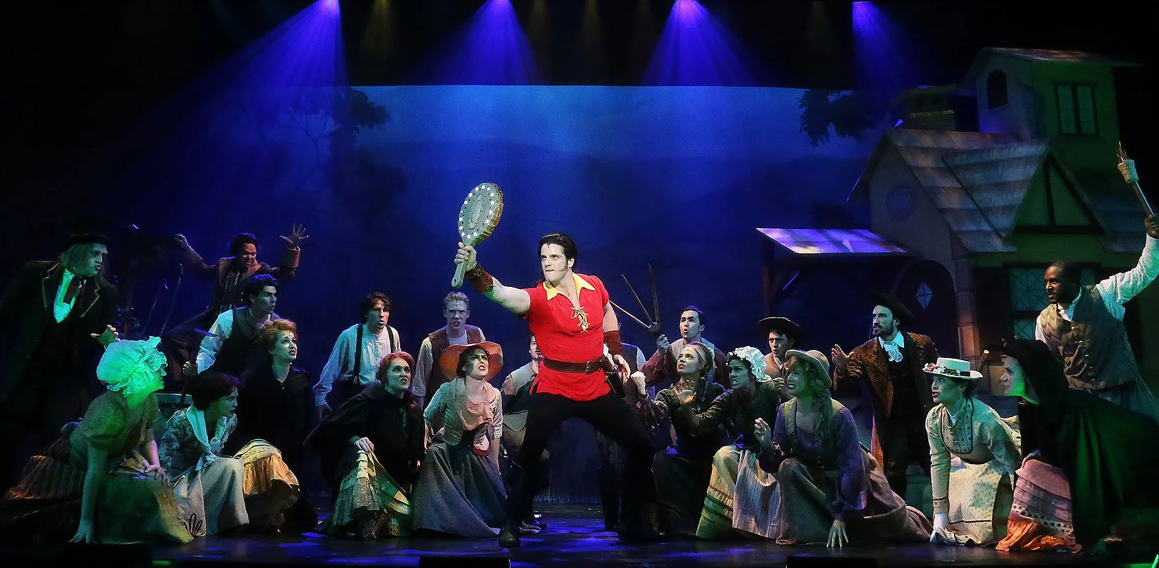  Pictured: Peter Saide (Gaston) and the cast of Disney's BEAUTY AND THE BEAST.  Photo by Curtis Brown Photography. 