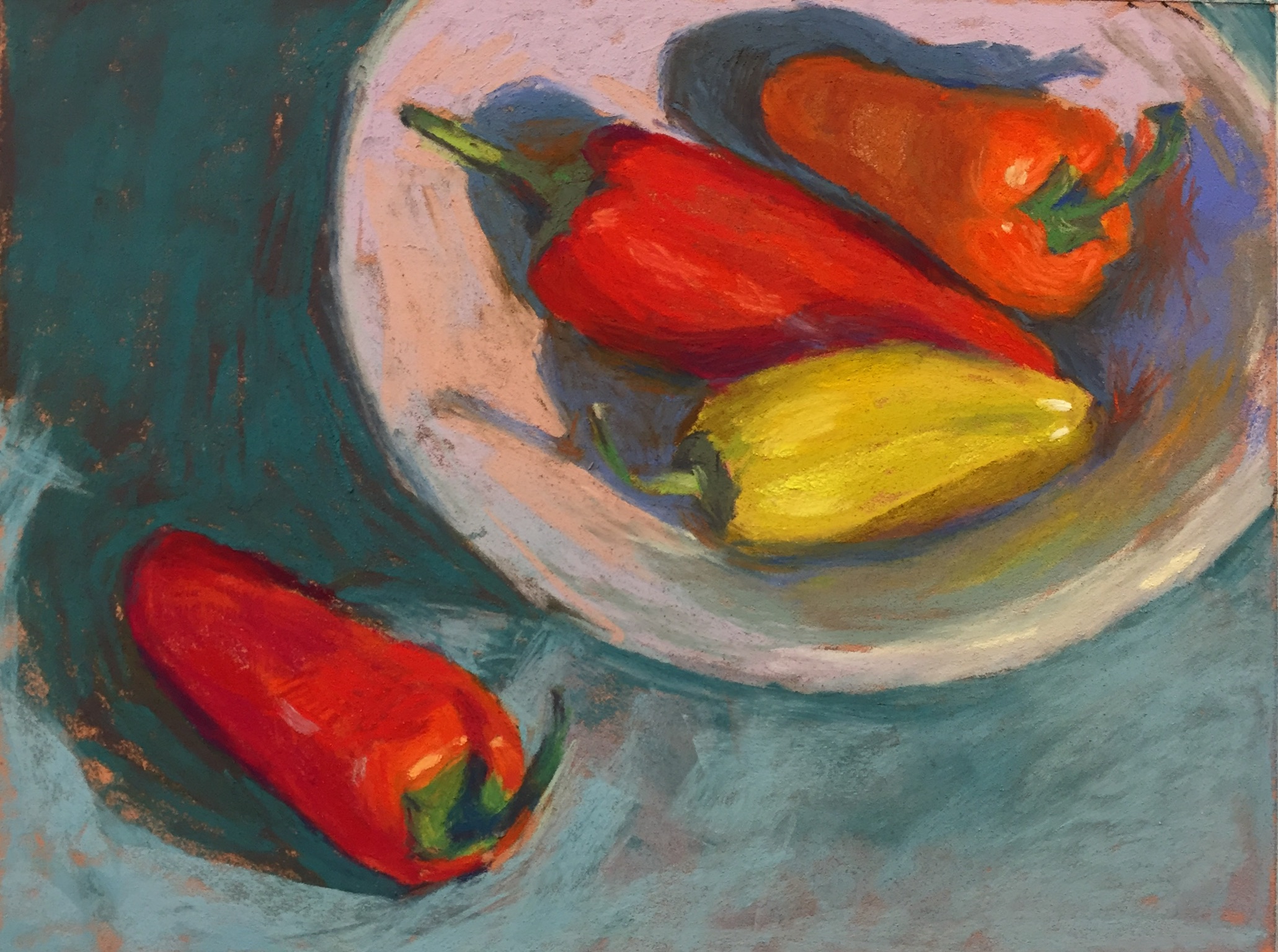 Fiesta Peppers8x10", pastel