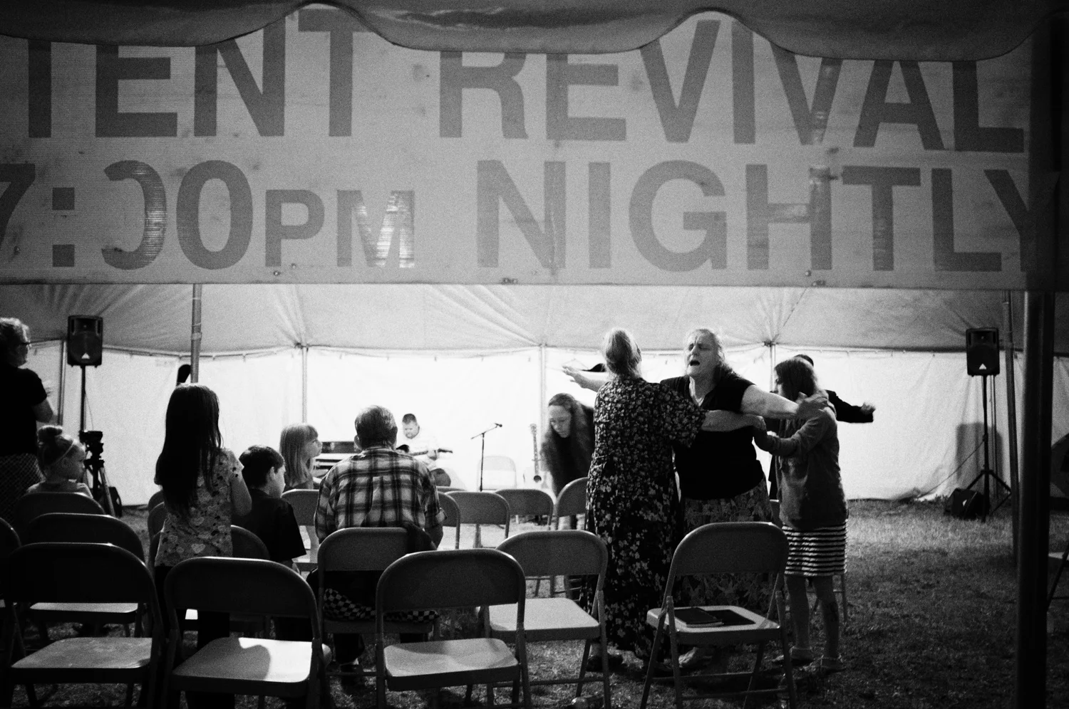 Roger May . July 19, 2014. Tent revival in Goody, Pike County, Kentucky.