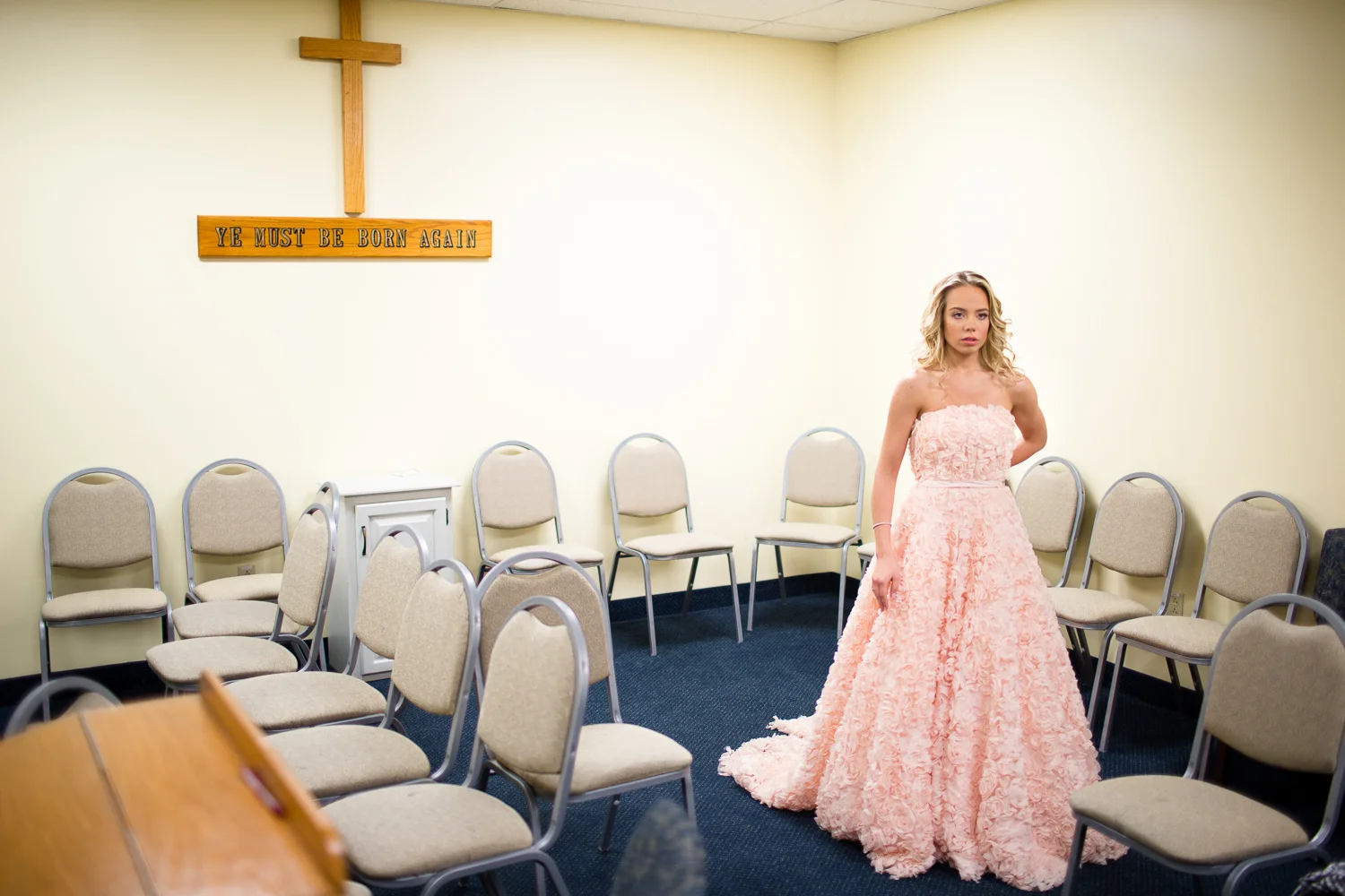Brett Carlsen . April 25, 2015. Tara Carlsen on her wedding day at Porterfield Baptist Church in Belpre, Washington County, Ohio.