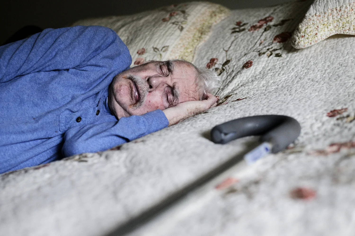   Sam Owens . December 27, 2015. Pappy Merl Ours takes a nap in Scherr, Grant County, West Virginia. 