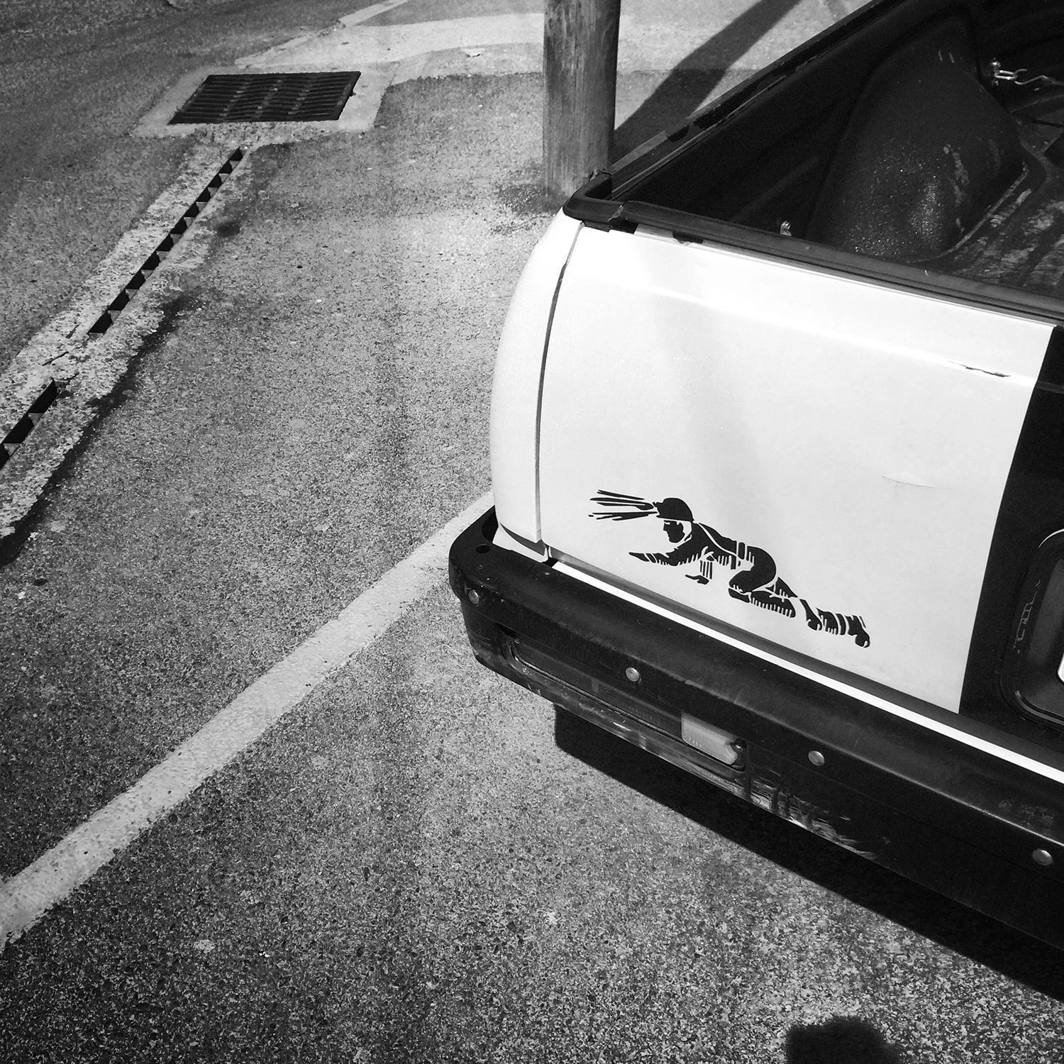Nic Persinger . July 14, 2014. Car in my barber's parking lot. Morgantown, Monongalia County, West Virginia.