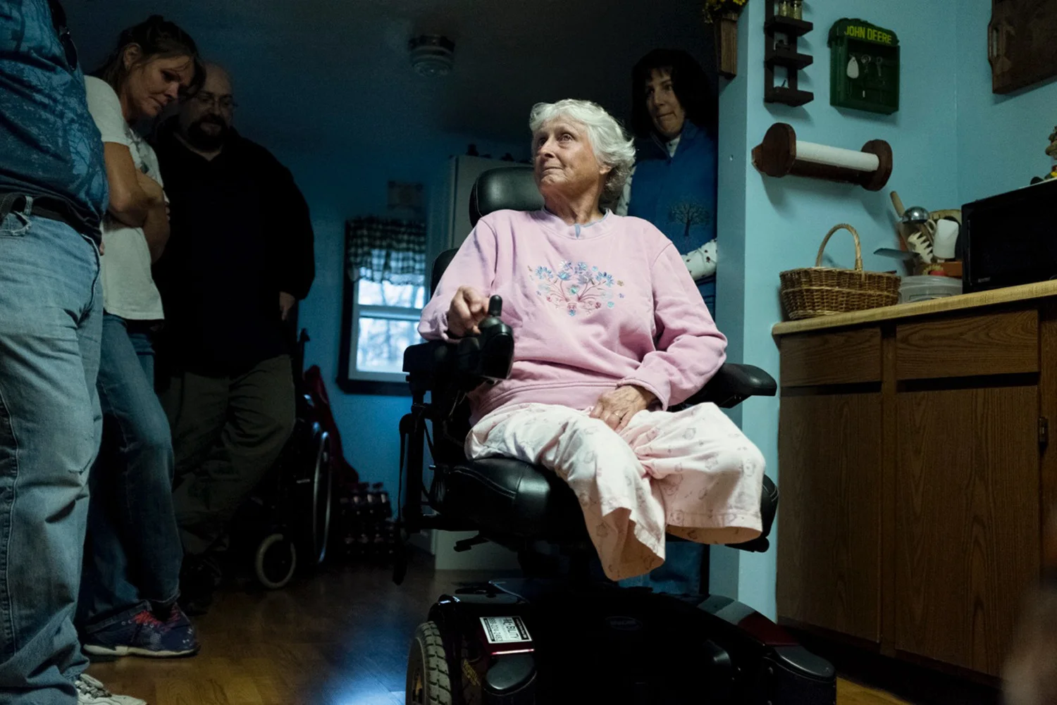 Mark Trent . May 29, 2014. After loosing both of her legs to an illness, Hilda’s health insurance denied her request for a power chair. Shortly after, members from the community came together to purchase one for her. Since then she has received a pair of prosthetics. Organ Cave, Greenbrier County, West Virginia.
