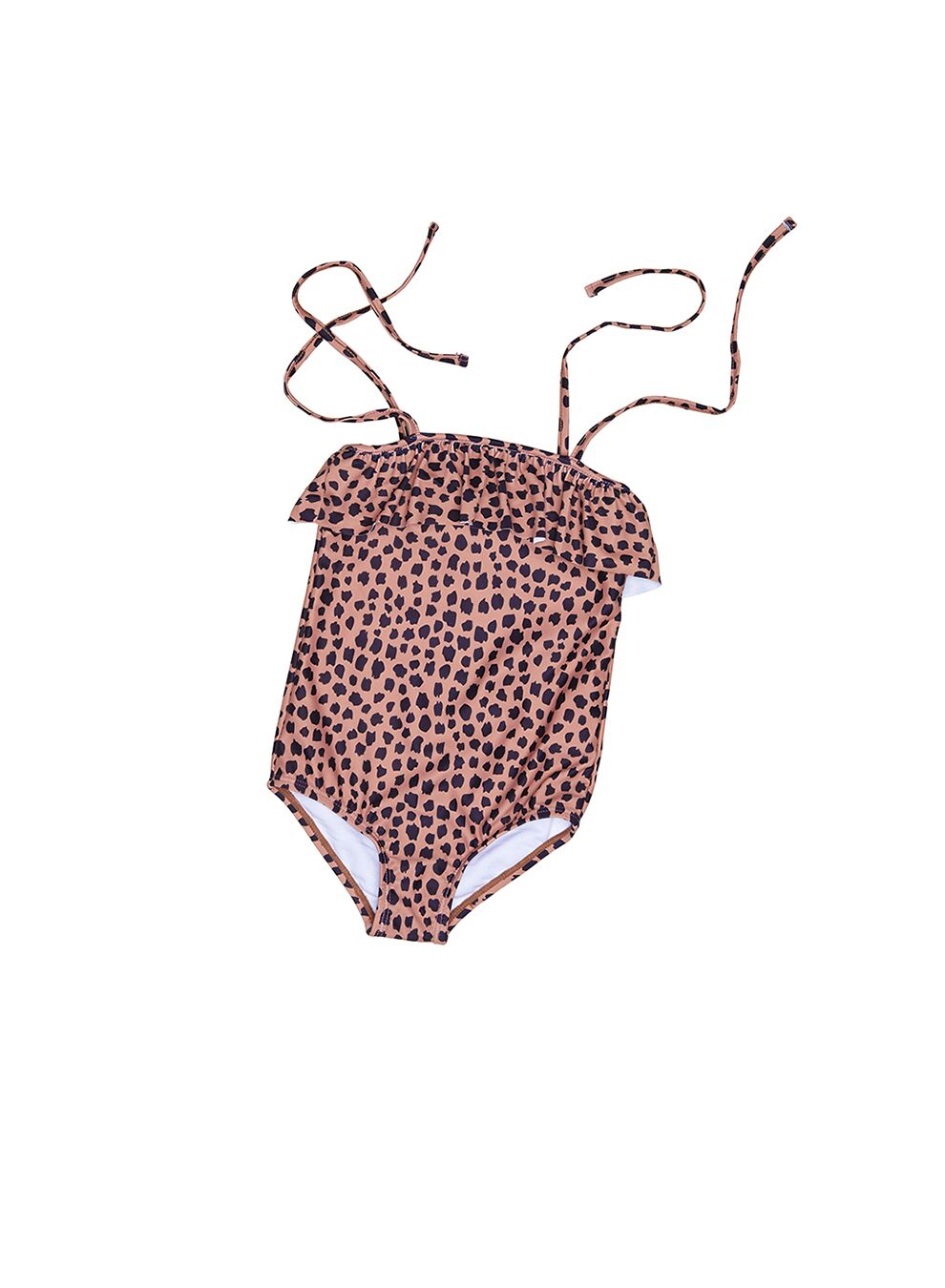 Terracotta Leopard Ruffle Swimsuit