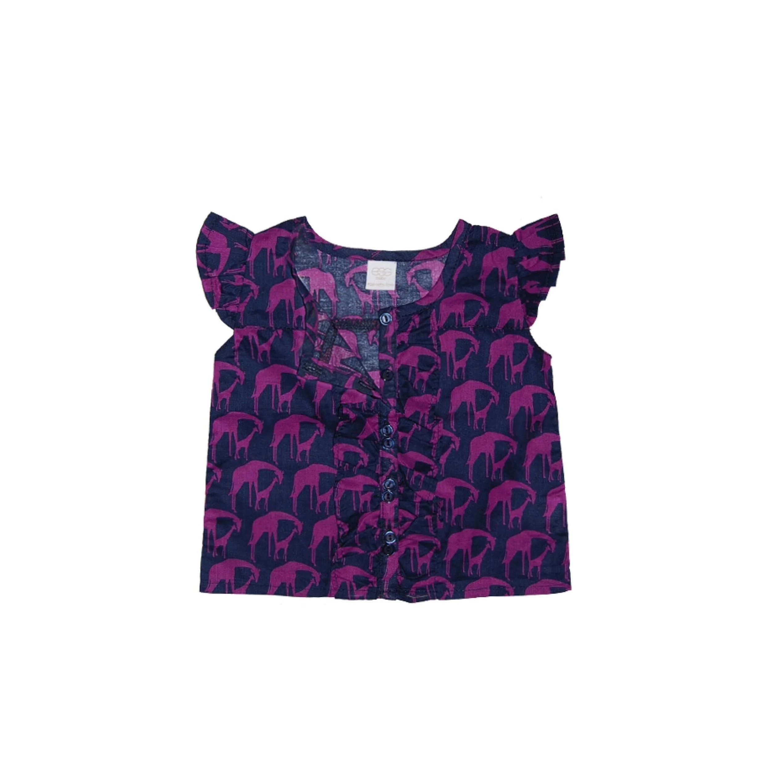 Giraffe Ruffle Top Button Down
