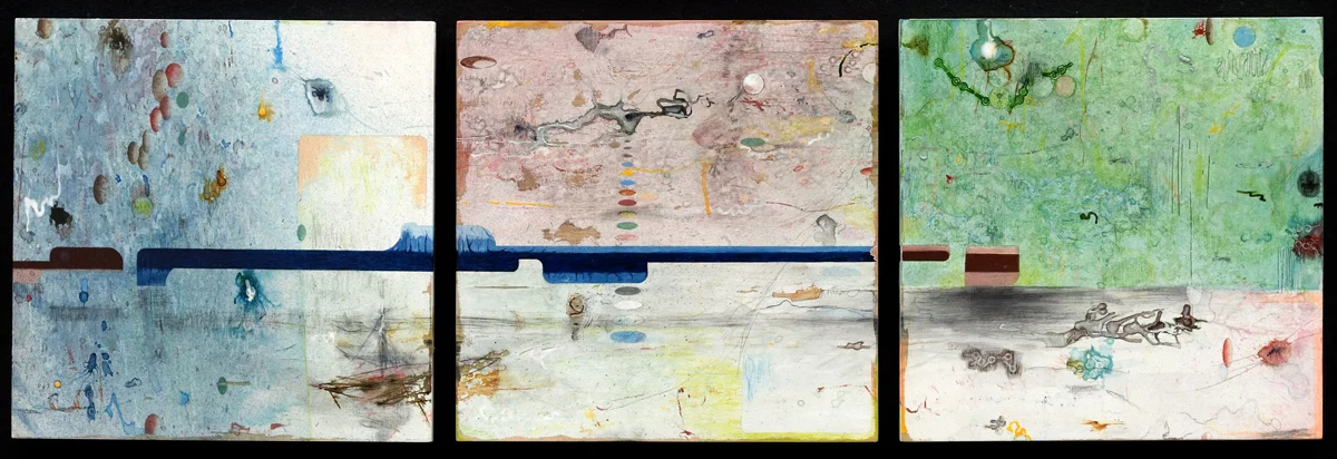 Fear Bridge (tryptich), 2006, Oil and Acrylic on Panel, 16"x48" Available