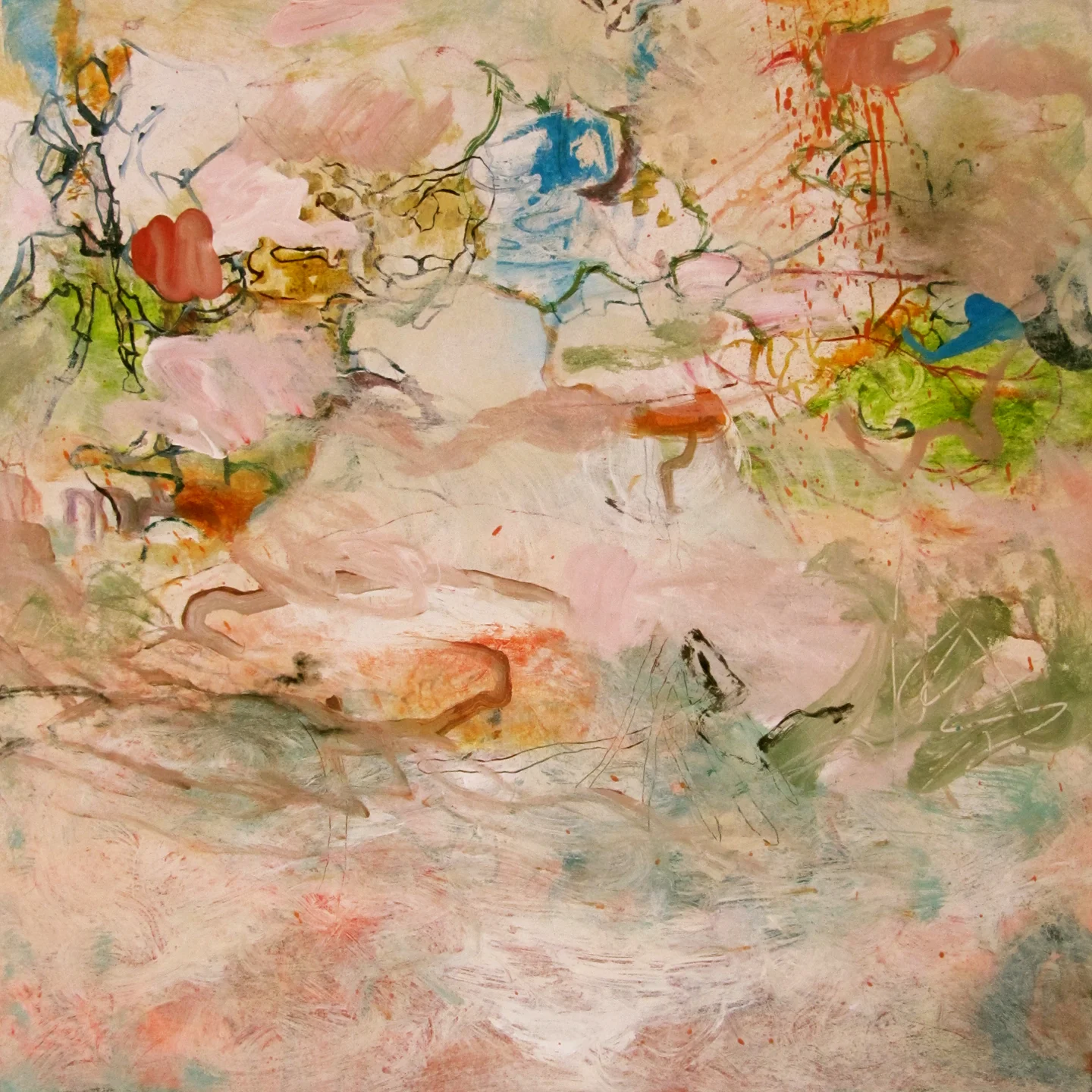 Deer Path, 2011, Acrylic & Mixed Media on Paper, 22"x22.5" Available