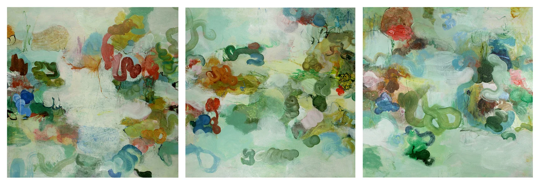 Metamorphoses (triptych), 2010, Acrylic on Canvas, 20"x60" Lancaster Festival Collection, Ohio