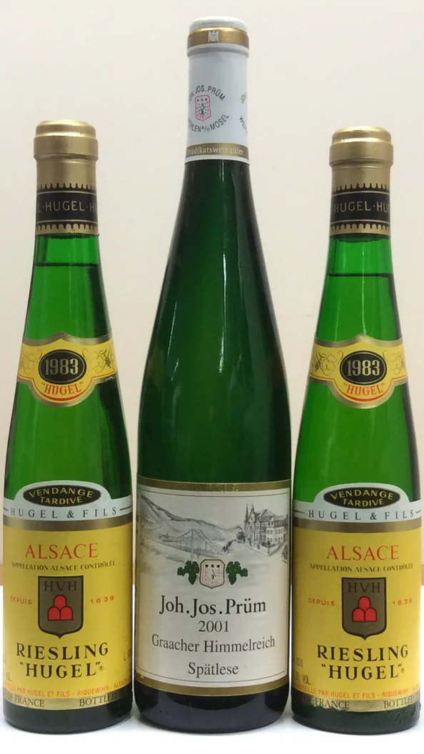 Hugel & Fils, Riesling Hugel Vendange Tardive 1983 and Joh. Jos. Prüm, Graacher Himmelreich Riesling Spätlese 2001
