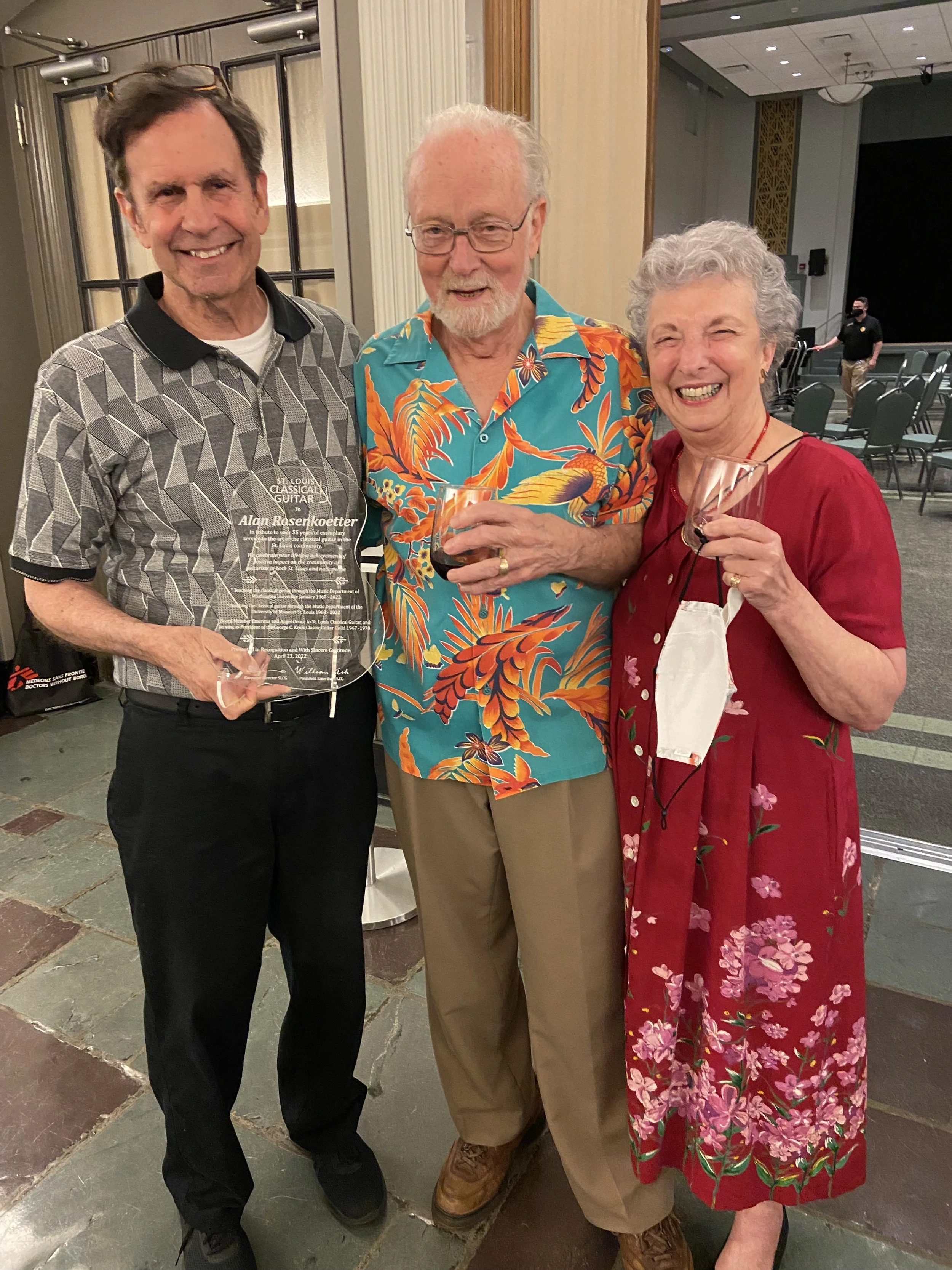 Alan Rosenkoetter honored for his contributions to the St. Louis guitar community upon his retirement.
