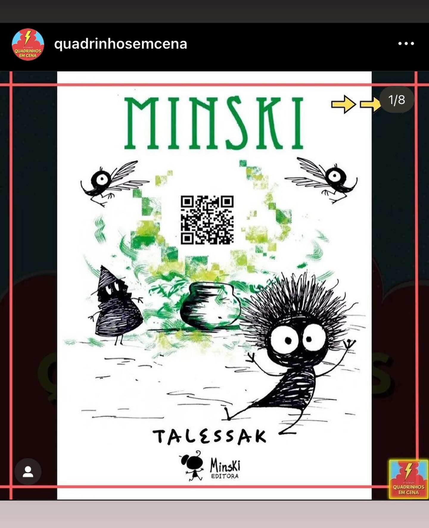 🍀Compartilho aqui a resenha de @quadrinhosemcena sobre Minski, personagem que significa muito para mim como expliquei no post anterior. Grata de cora&ccedil;&atilde;o Quadrinhos em Cena! Adorei! Fiquei mesmo muito feliz! 💝🥰🌸✨
*
#talessak #editora