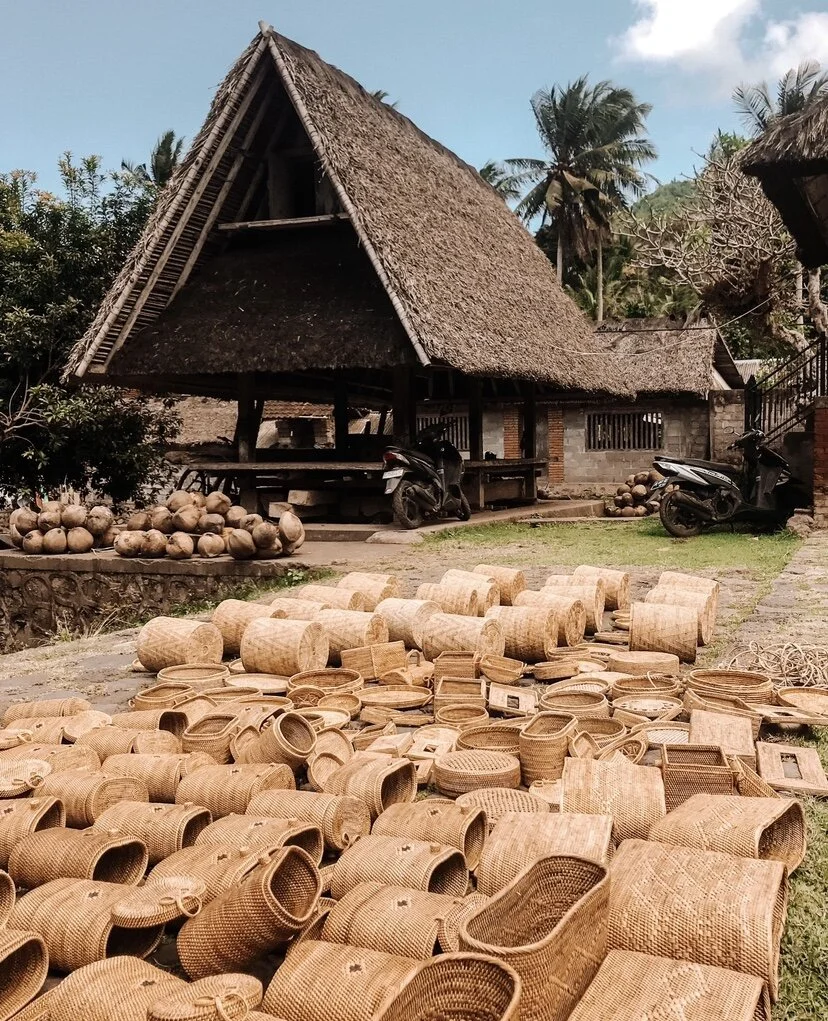 Rattan Bags Drying in the Sun