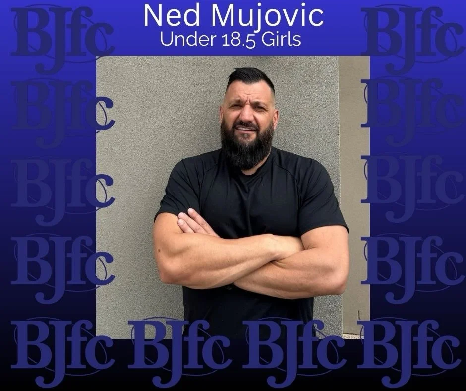 we a excited to share with you the head coach of the under 18.5 girls is ned mujovic good luck for the 2026 season 💙🤍