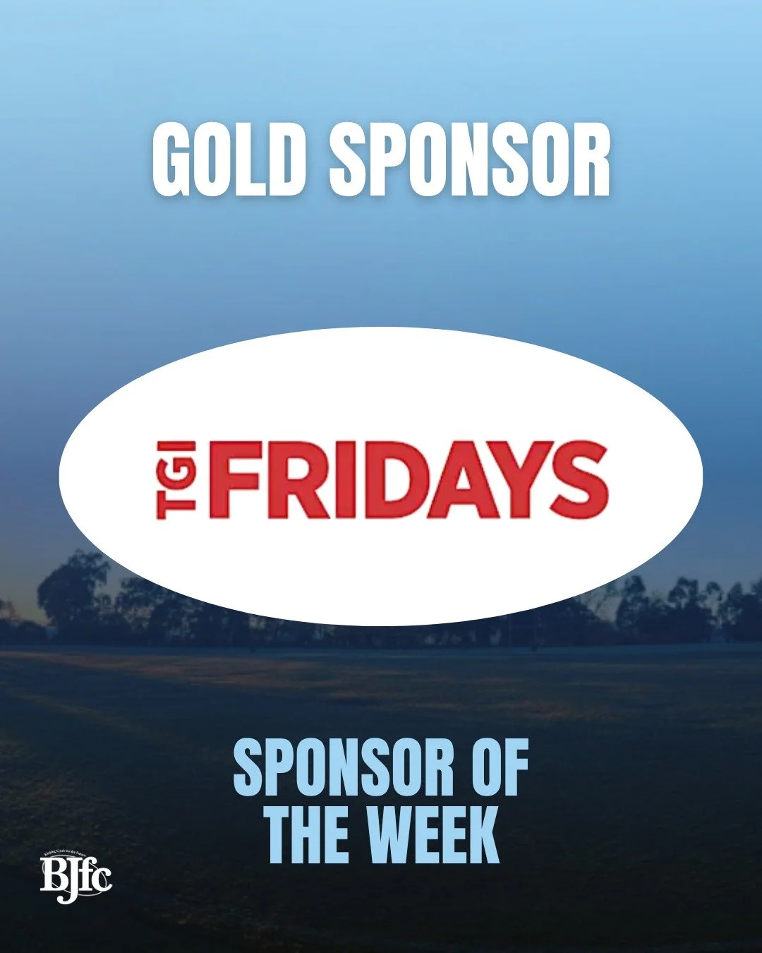 Shoutout to our Gold Sponsor @tgifridaysau  for their support of the Wickers! See you there after the game? 💙🧡

 #BJFC #GoWickers #TGIFridays #GoldSponsor