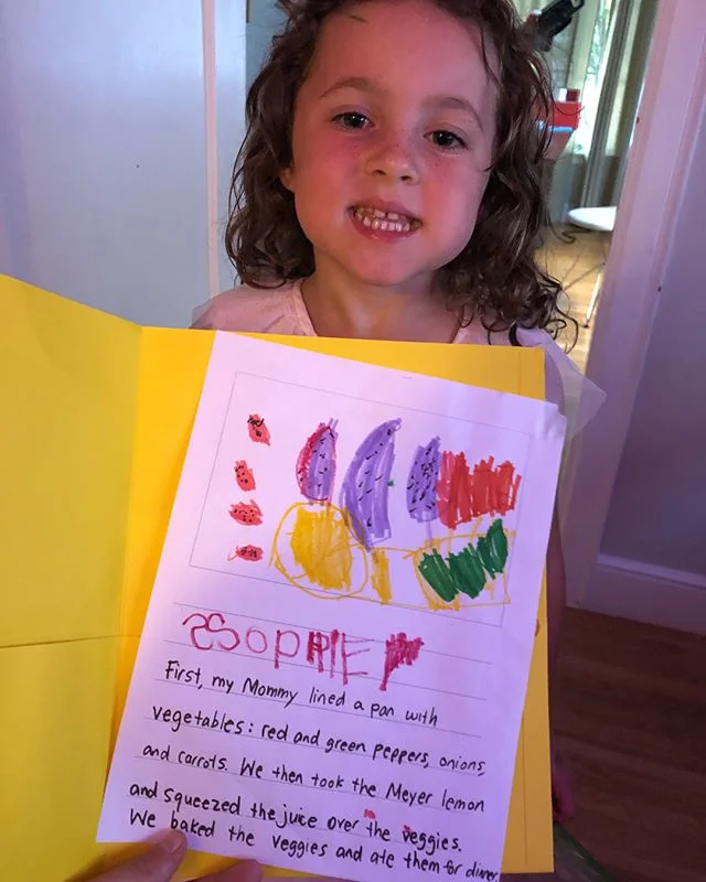 Last week Sophie had her first Kindergarten homework assignment (!!!). The letter of the week was &ldquo;Mm.&rdquo; All students were sent home with a Meyer lemon from the school&rsquo;s community garden, and the task was to illustrate what was done 