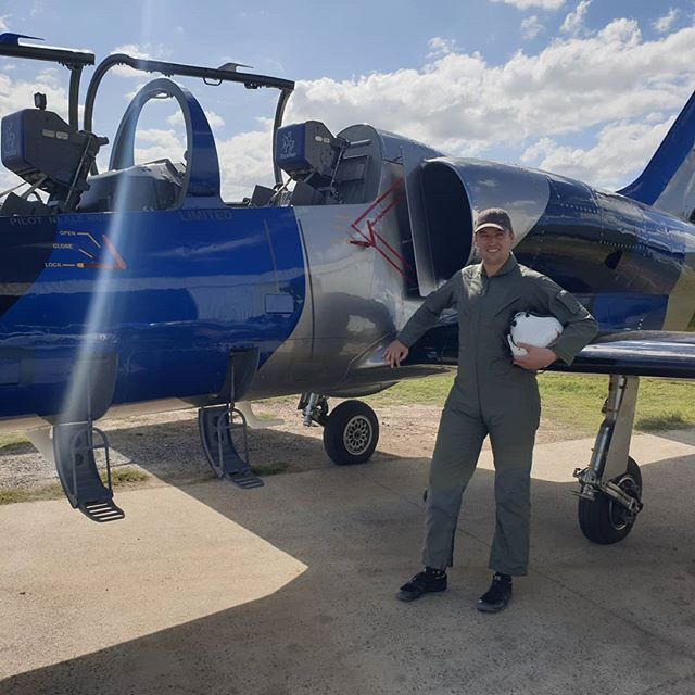One day I am playing golf, and next minute I am flying in a Czech built L90 jet called Albatros.

Today I got to fly over the blue mountains in Sydney in a privately owned fighter jet at over 700km an hour upside down and with intense G force. 
It is