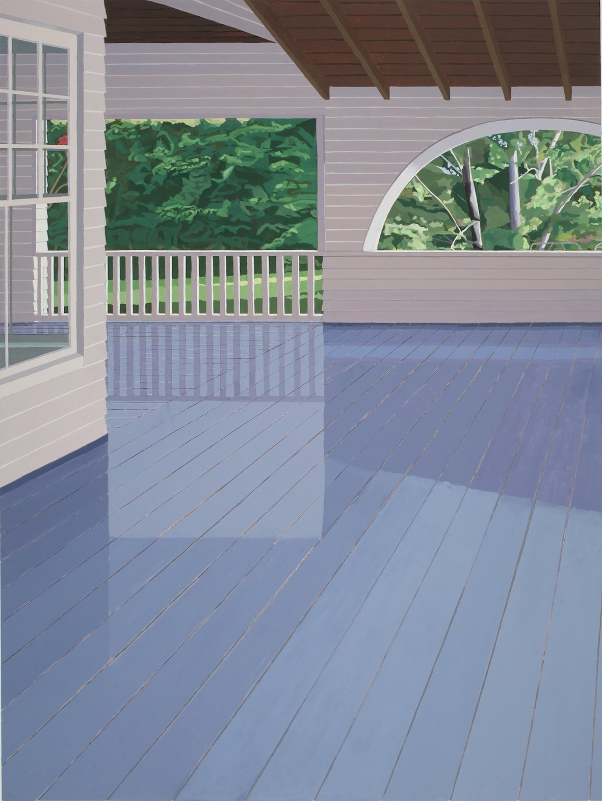 The House That Never Stopped Giving, acrylic, canvas collage on board, 119 x 89cm, 2019