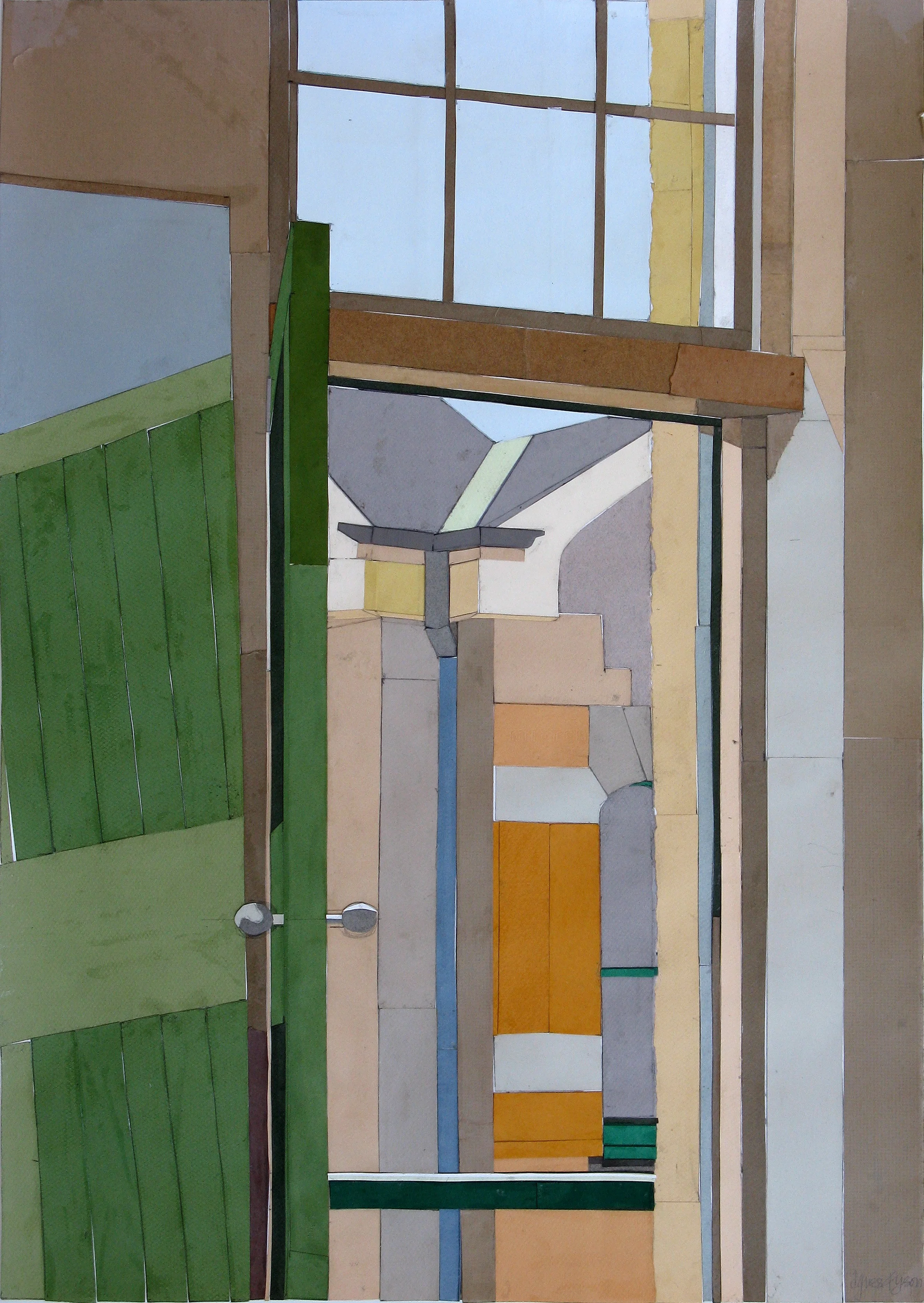 Looking Out #2, Mixed media on paper, 69 x 50cm, 2008