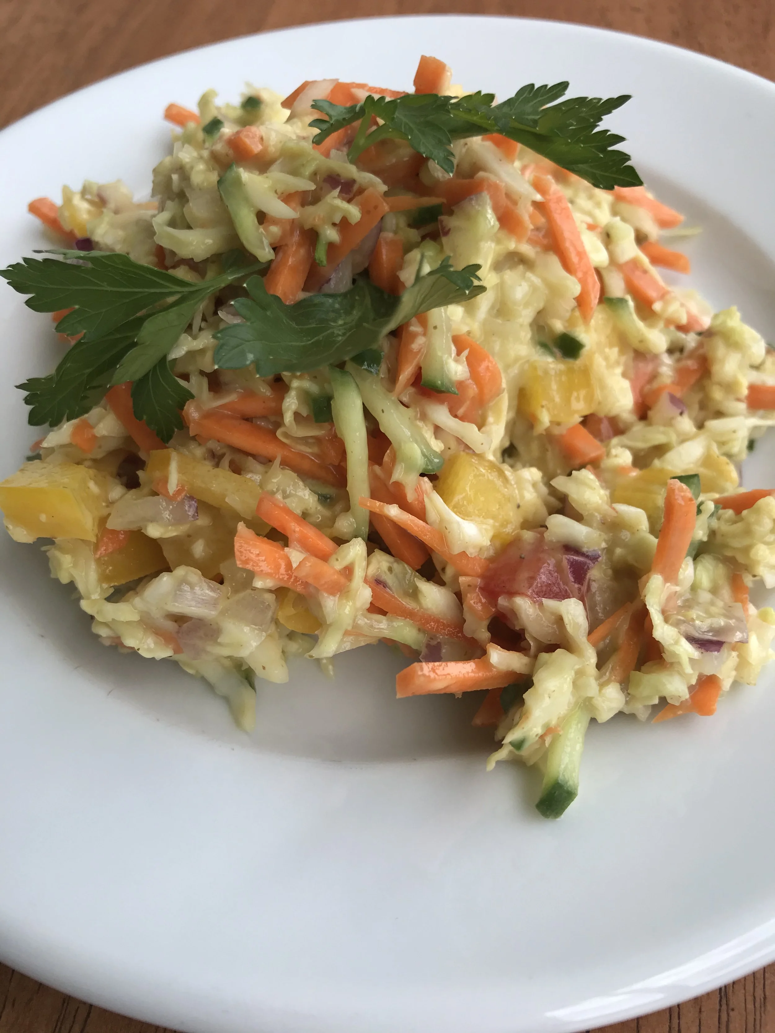 Creamy and Crunchy Mix Well In This Coleslaw With Avocado Dressing