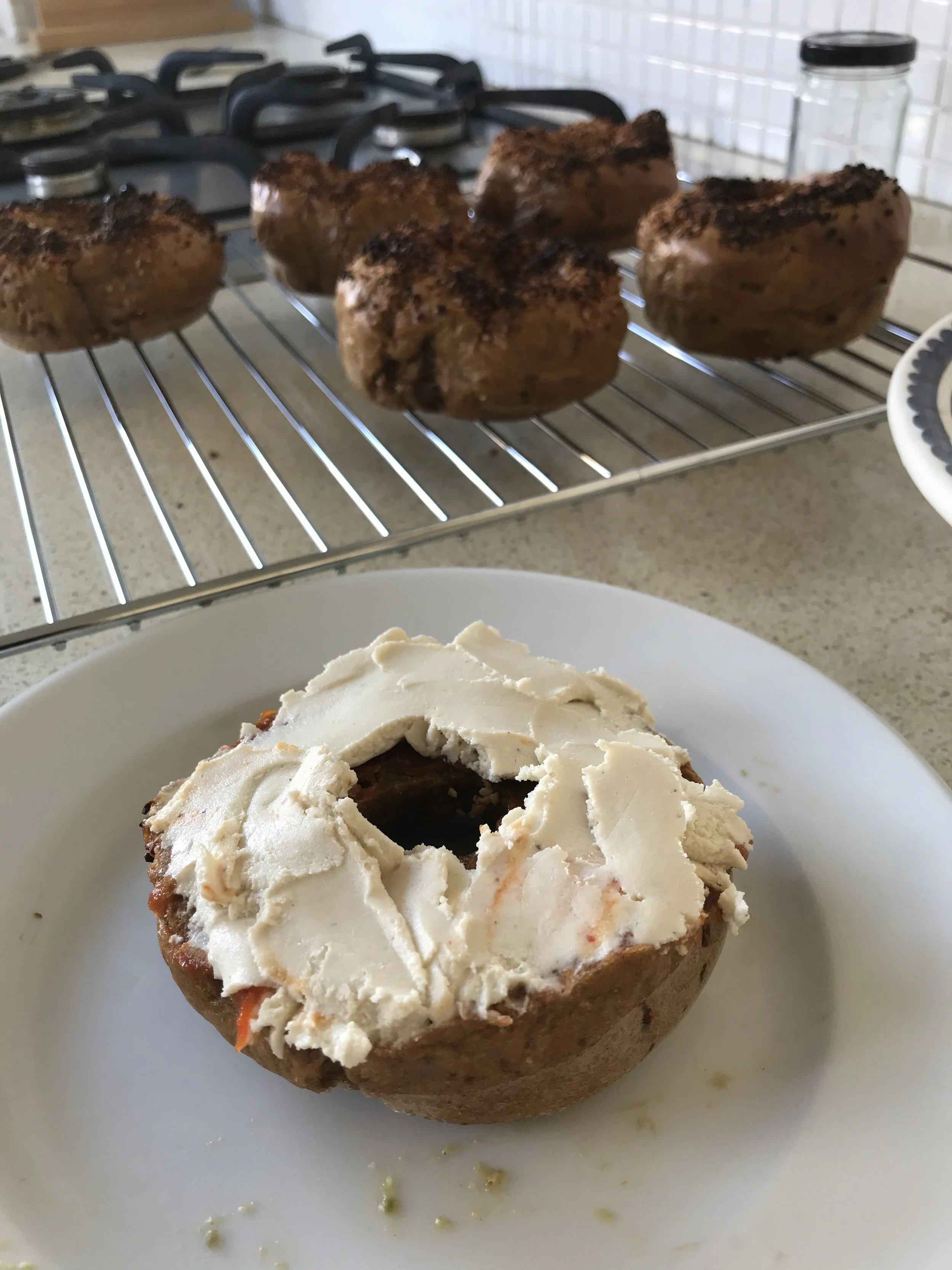 Chewy, Dense, Moist With A Firm Crust...Bagels ... Without Grains, Yeast, Eggs Or Sugar!
