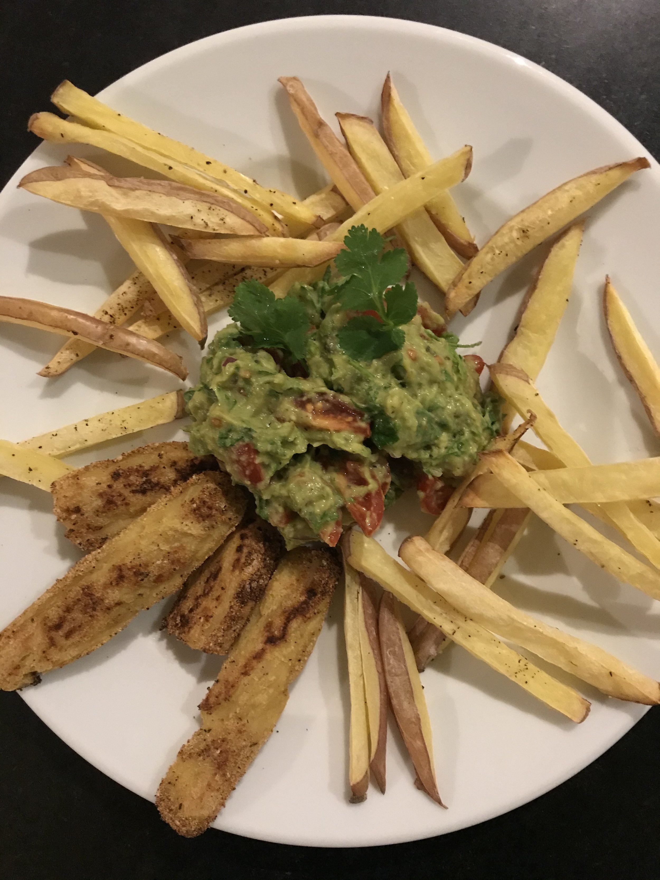 A Dinner That Tastes Great And Is Fun To Eat ... Baked Chips And Chickpea 'Tofu' With Guacamole