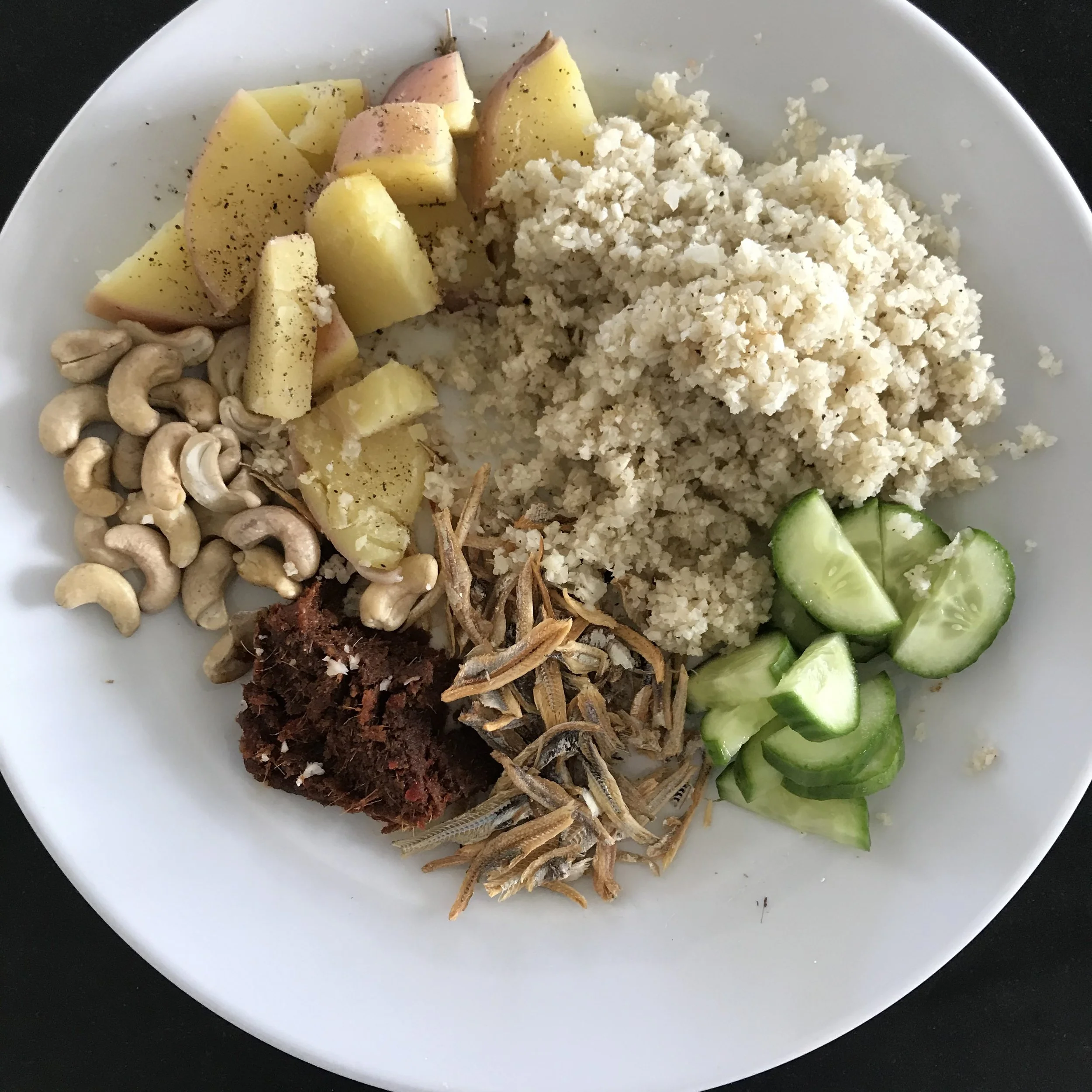 Malaysian 'Nasi' Lemak Without The Grain, Roasted Peanuts, Eggs, Refined Sugar Or Excess Fats!