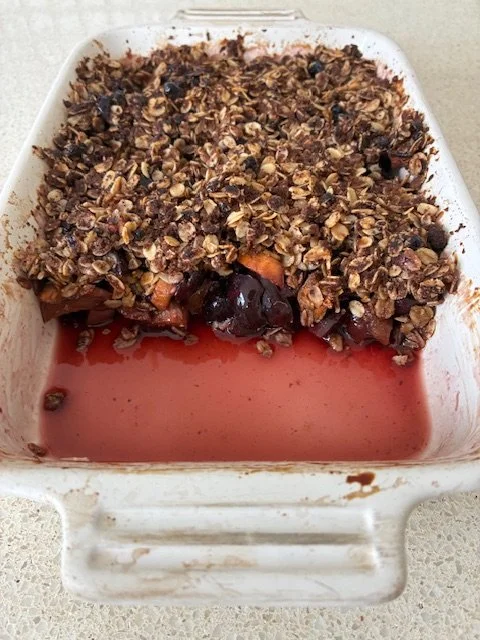 Cherry And Peach Crumble When Cherries Are Bursting And Plentiful!