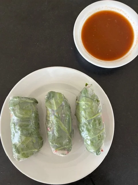 Vietnamese Baby Spinach Tapioca Paper Rolls Are Fresh, Crunchy, Light and Leave You Feeling GREAT!