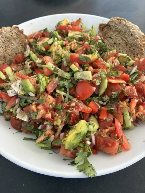 Vegetable And Herb Salad Made From Left Overs!