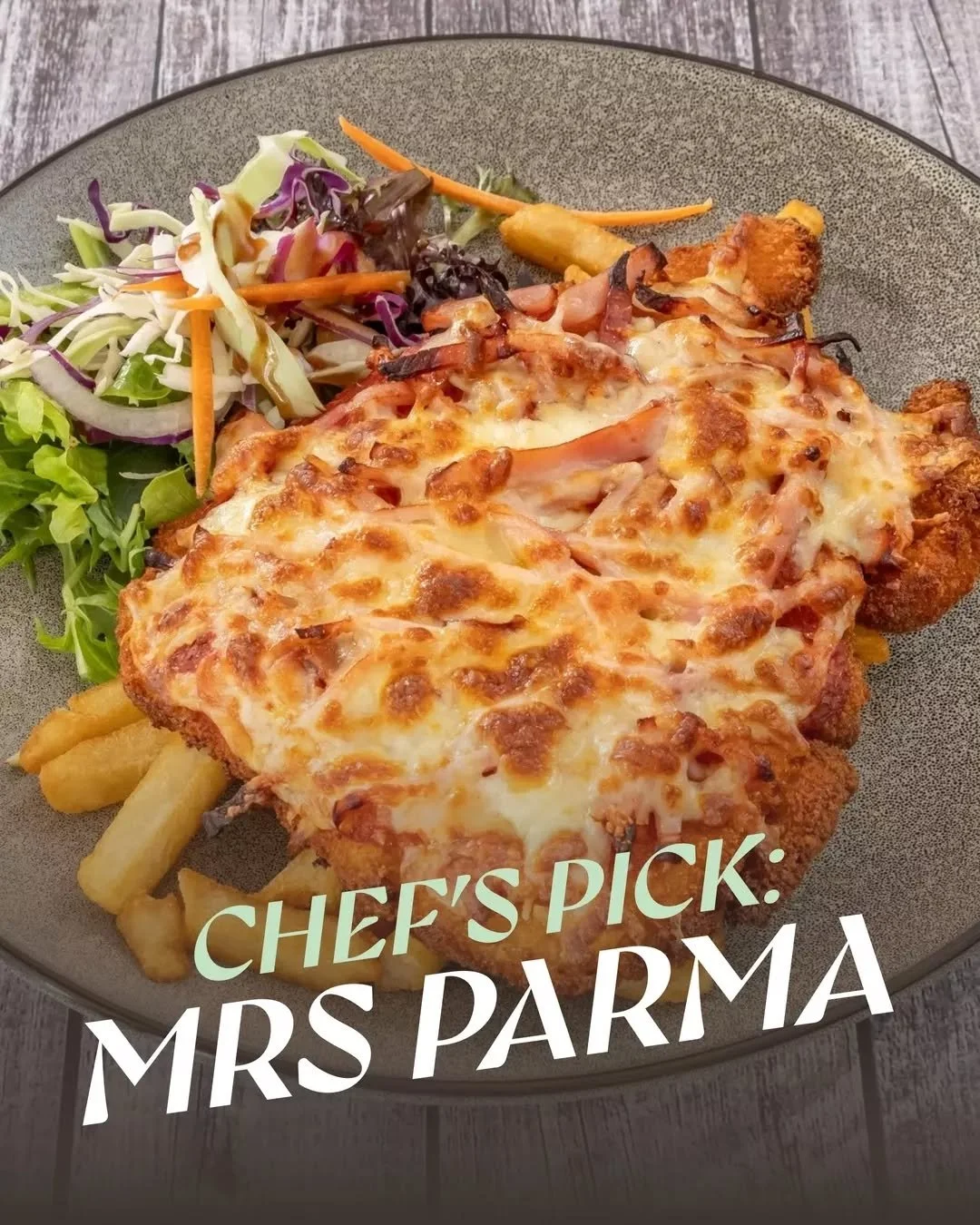 Double cheese. Double comfort. The Mrs Parma never misses.

📍 Find it on our everyday menu. Best enjoyed with mates and a pint.