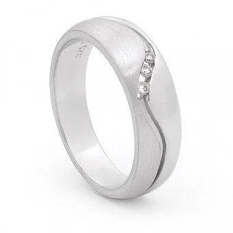 Mens Diamond Wave Band