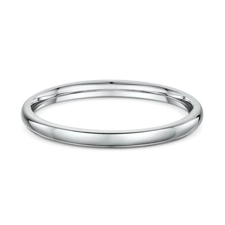 Mens Classic White Gold Band 2mm