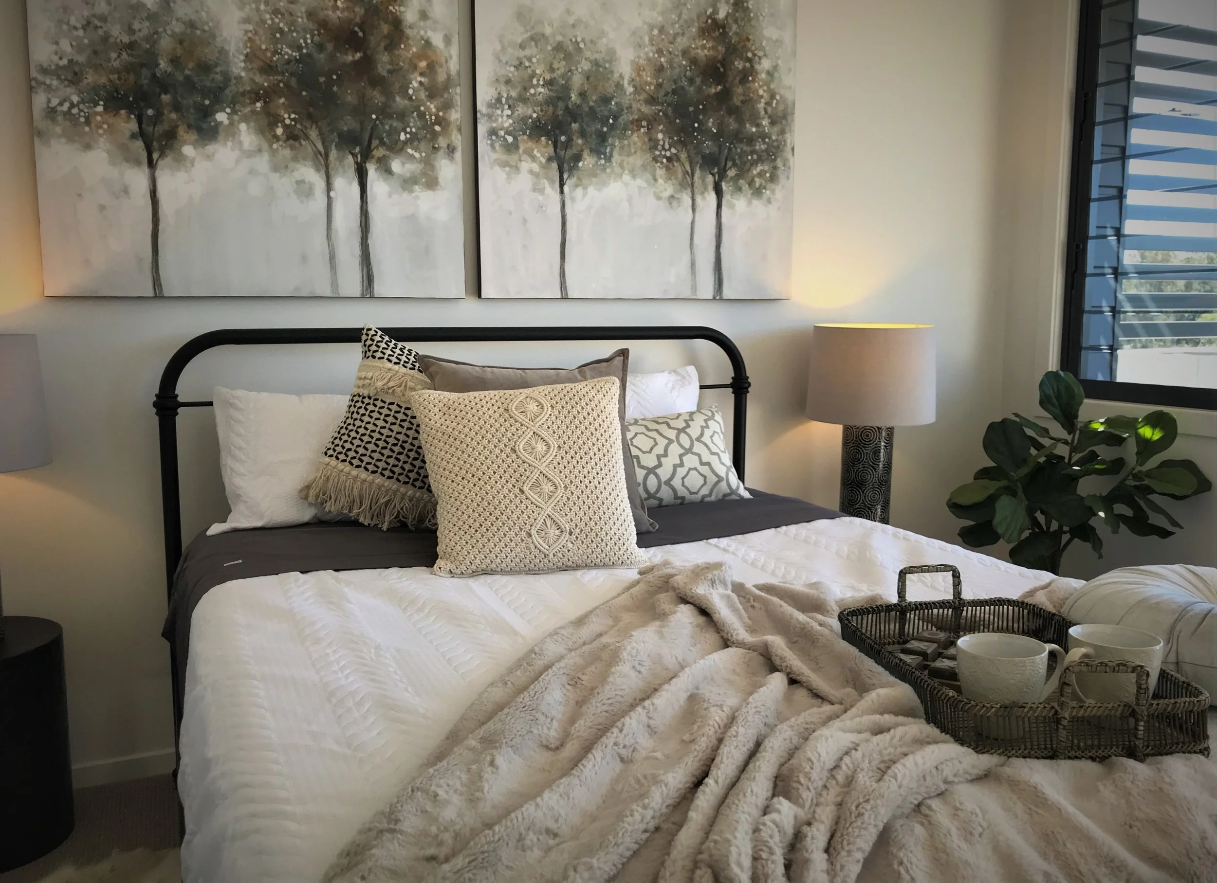 Jetty Townhouses Property Styling Master Bedroom