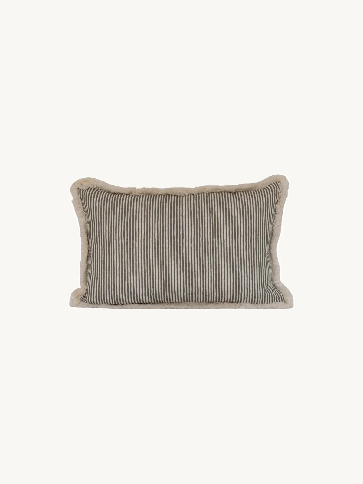 ‎The Edit x TGH Striped cushion in olive with fringing.jpeg