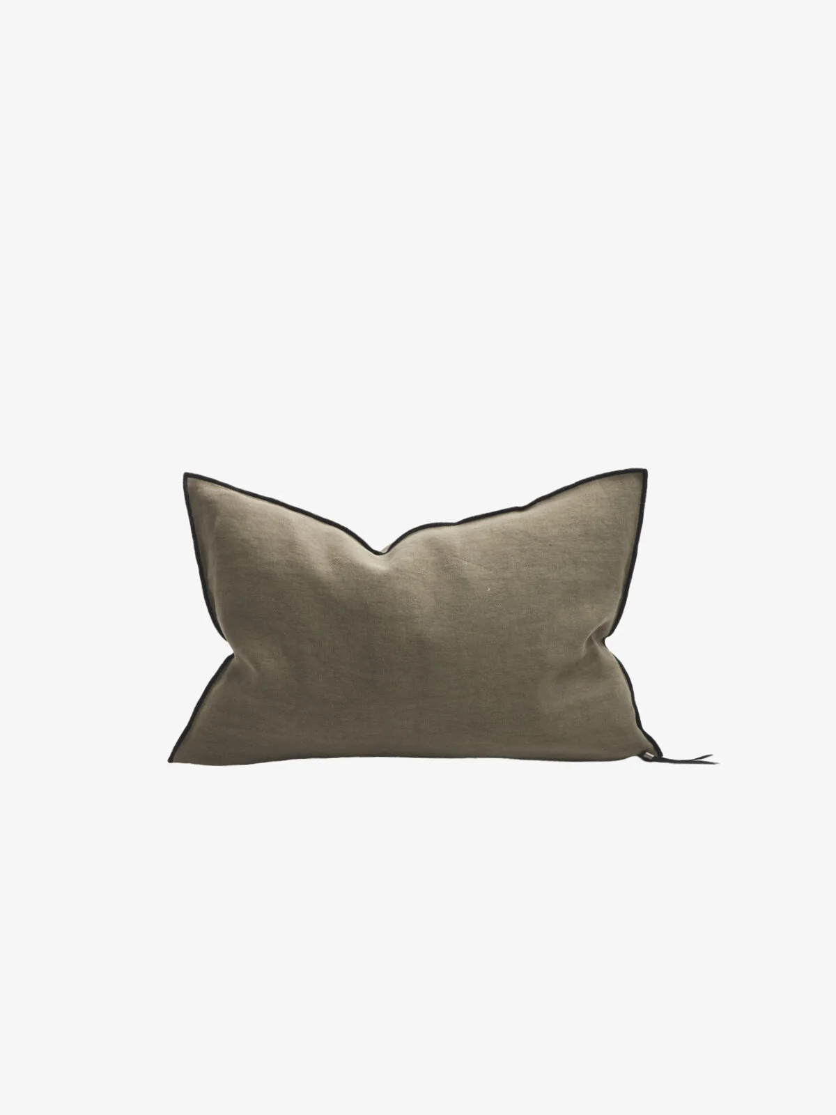 Stonewashed Linen Cushion Cover, Kaki