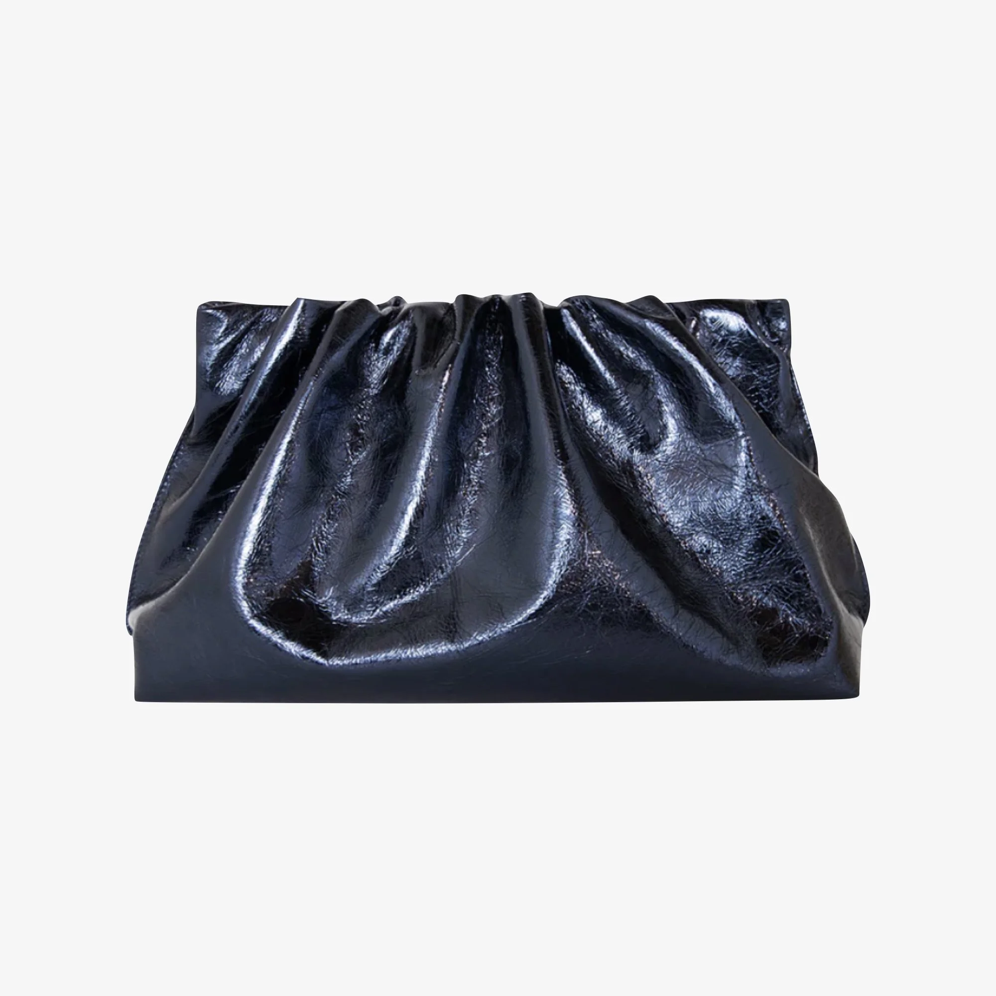 A ESQUE Puffa Metallic Clutch Midnight