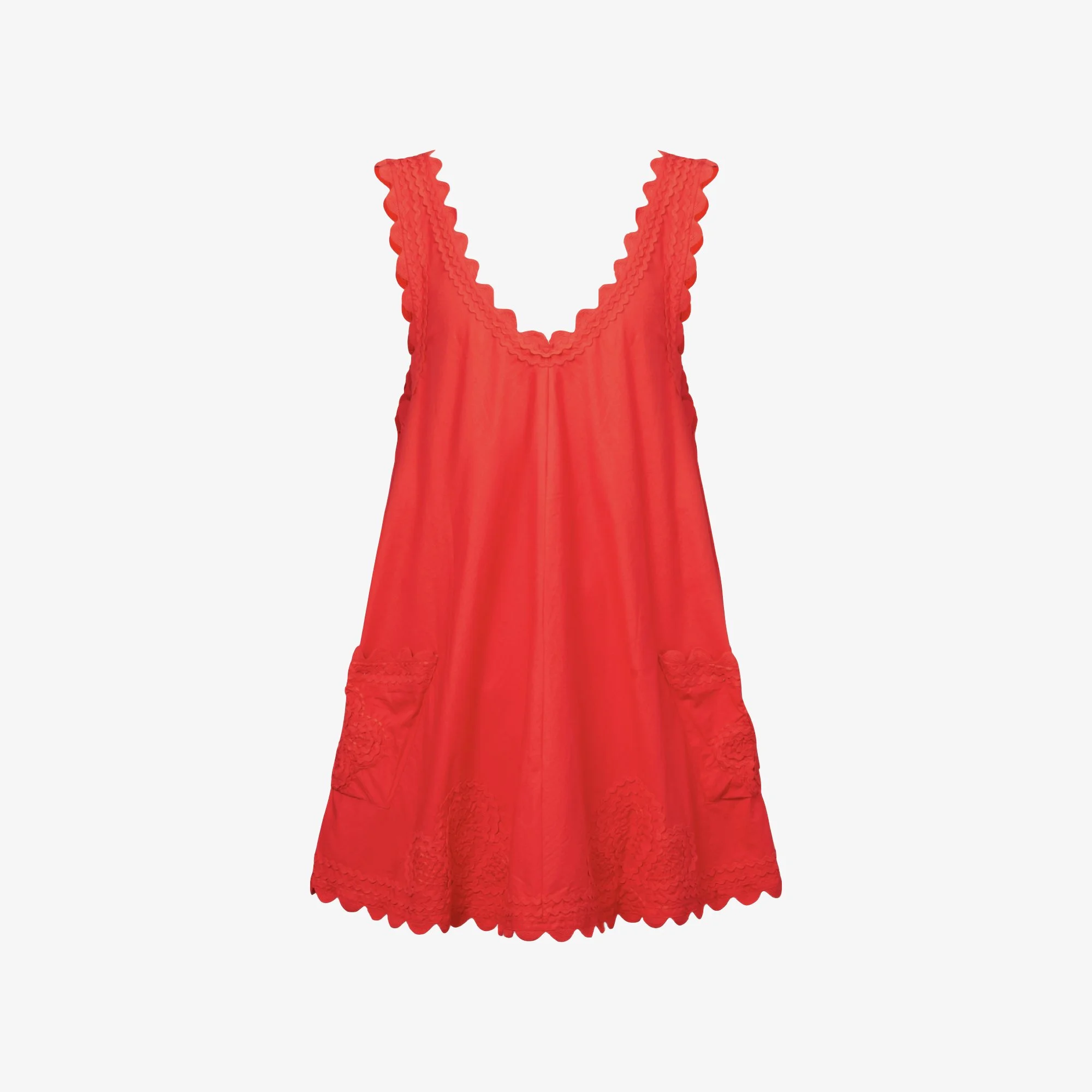 Juliet Dunn Embroidered Cotton Mini Dress