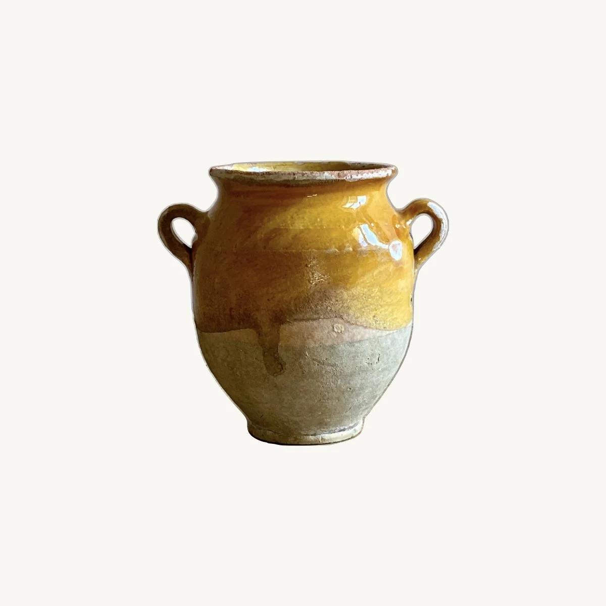 Antique Yellow Glazed Confit Pot