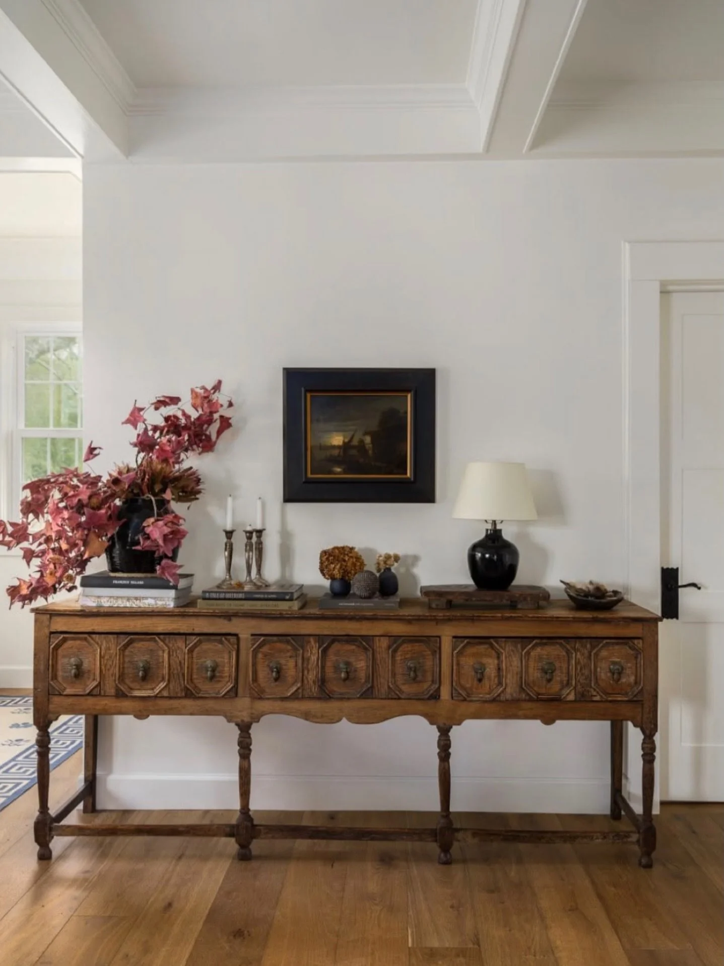 For the love of a beautiful home. And a great example of how thinking overall when it comes to styling helps (in this case, a small artwork) feel proportionally right. 

Does that sentence make sense? I&rsquo;m feeling tired and lazy. It&rsquo;ll do.