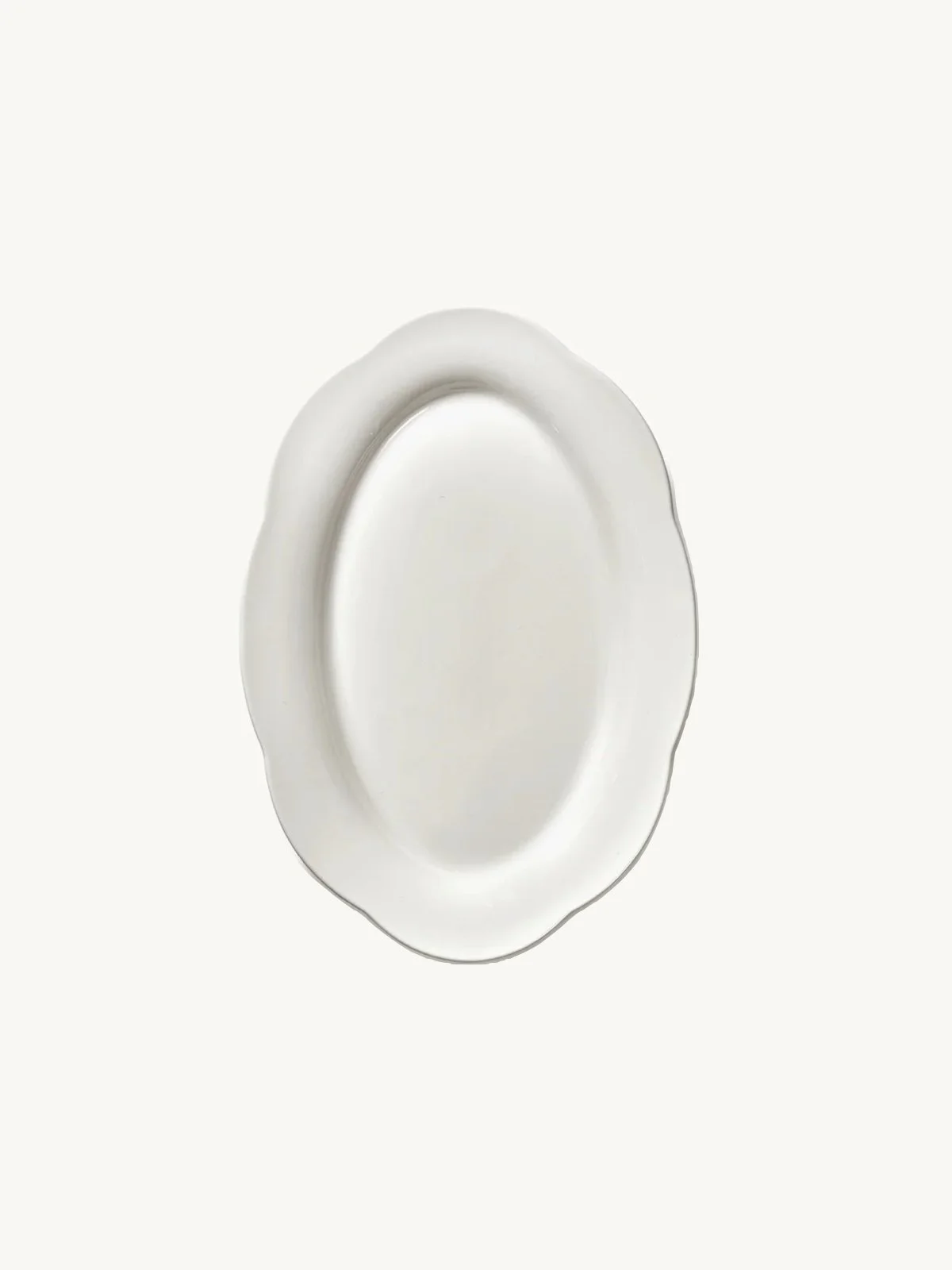 High Oval White Silhouette Plate