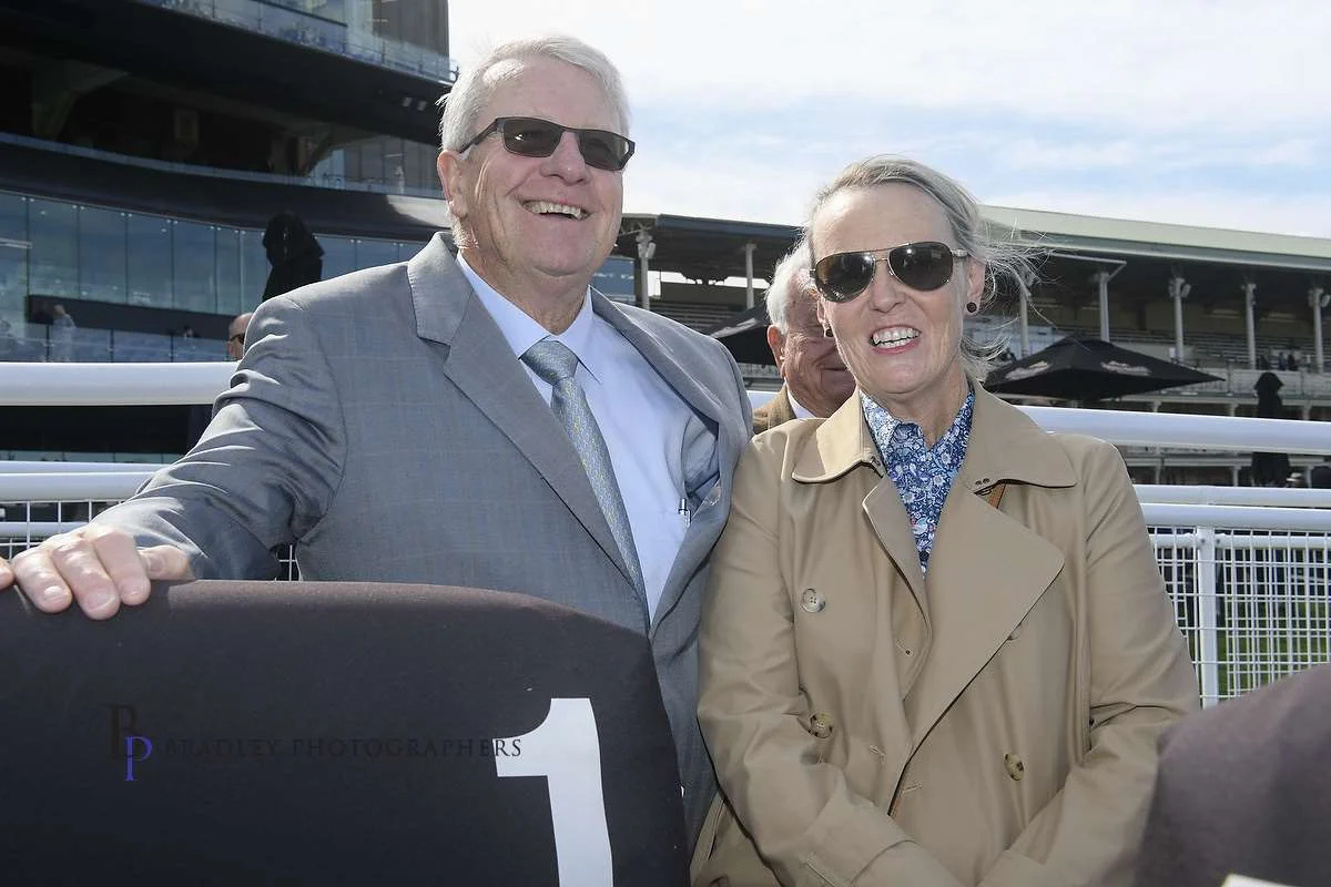 Image Courtesy of Bradley Photos - A very happy Bruce McHugh with Lisa Sheppard at Randwick