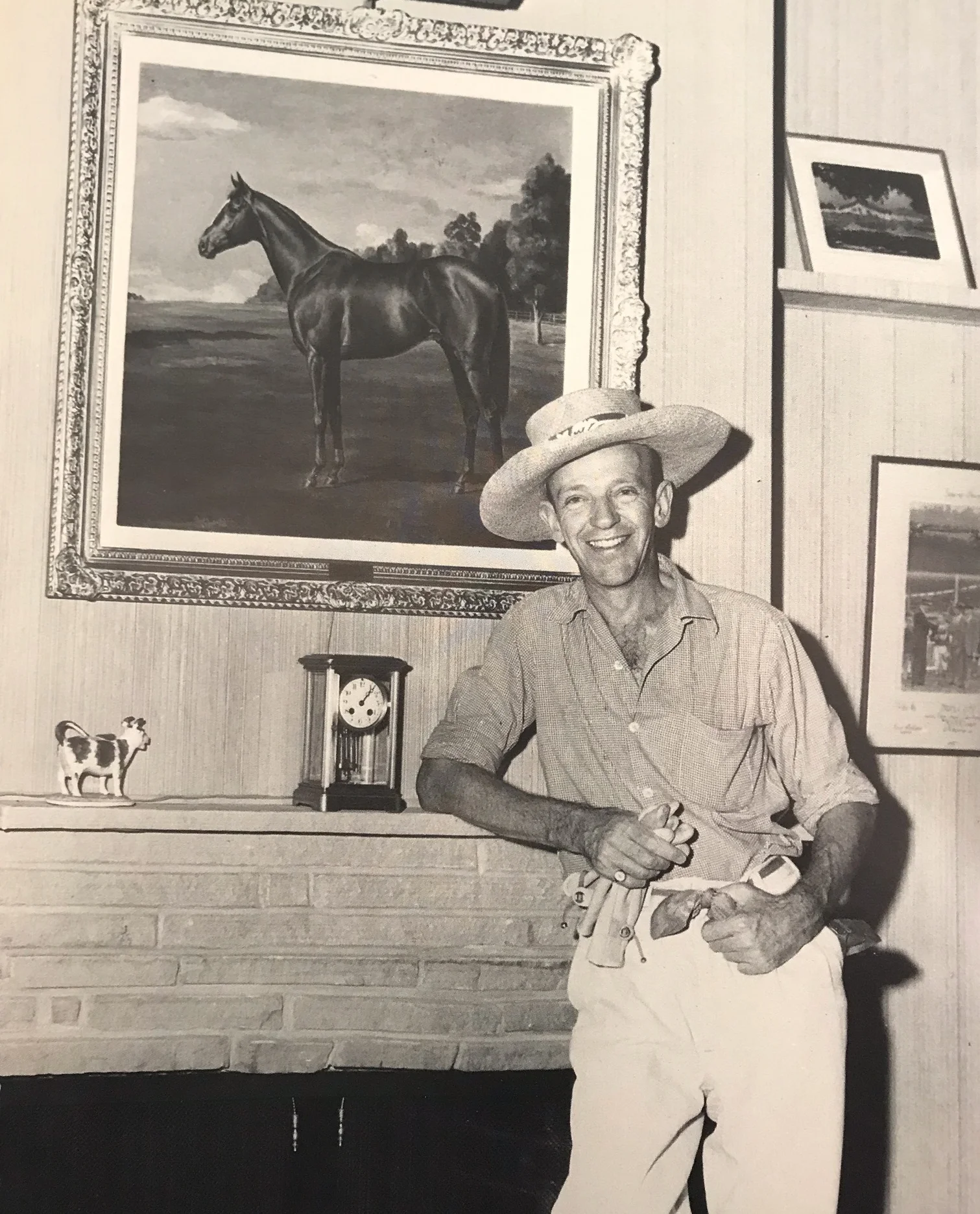 Fred at his Blue Valley Ranch 1947 - Triplicate with pride of place above the mantle shelf