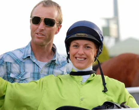 Image courtesy Tasracing - Siggy was all smiles after riding her very first winner Rose of Innocence at Elwick.