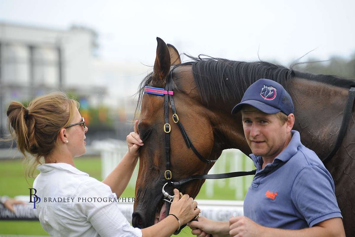 Image courtesy Bradley Photographers - Tash with partner Patrick Murphy after Fireman Sam I Am had won at Gosford 31/12/2017.